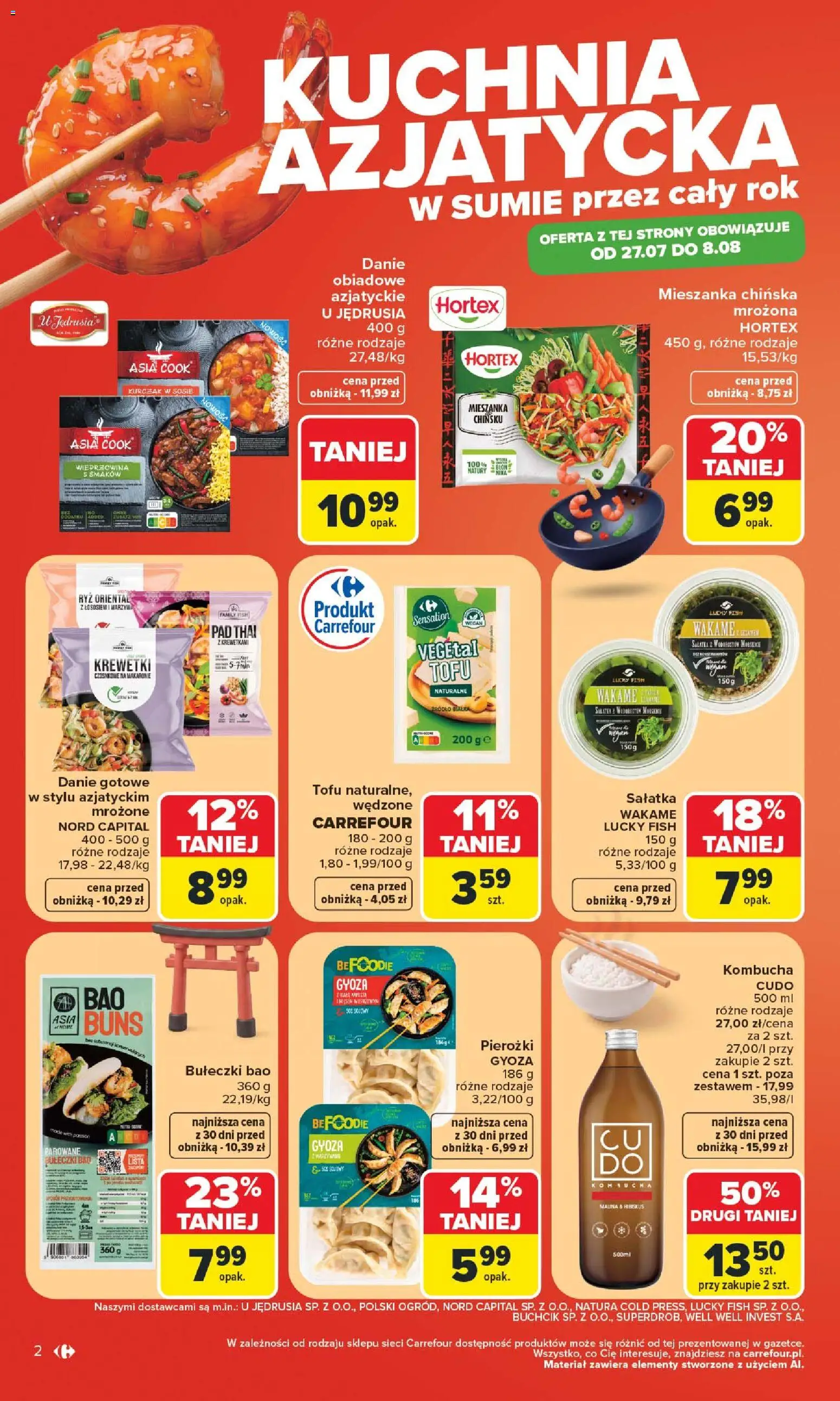 Carrefour gazetka - Kuchnia Azjatycka od 27.07.2026 | Strona: 2 | Produkty: Malina, Tofu, Wieprzowina, Sałatka