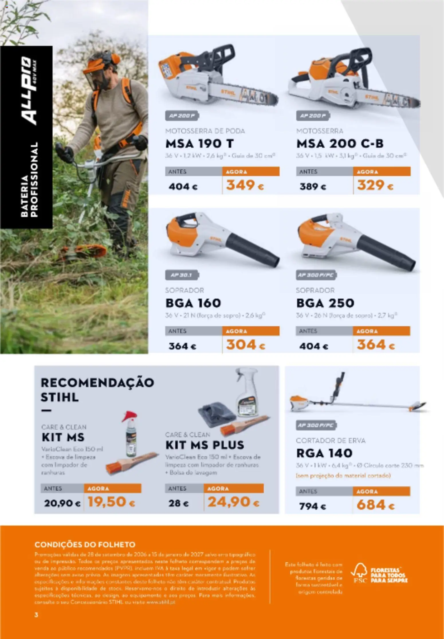 Stihl Outono Catálogo │ válido de 28/09/2026 | Página: 3 | Produtos: Escova de limpeza, Cortador, Motosserra, Bateria