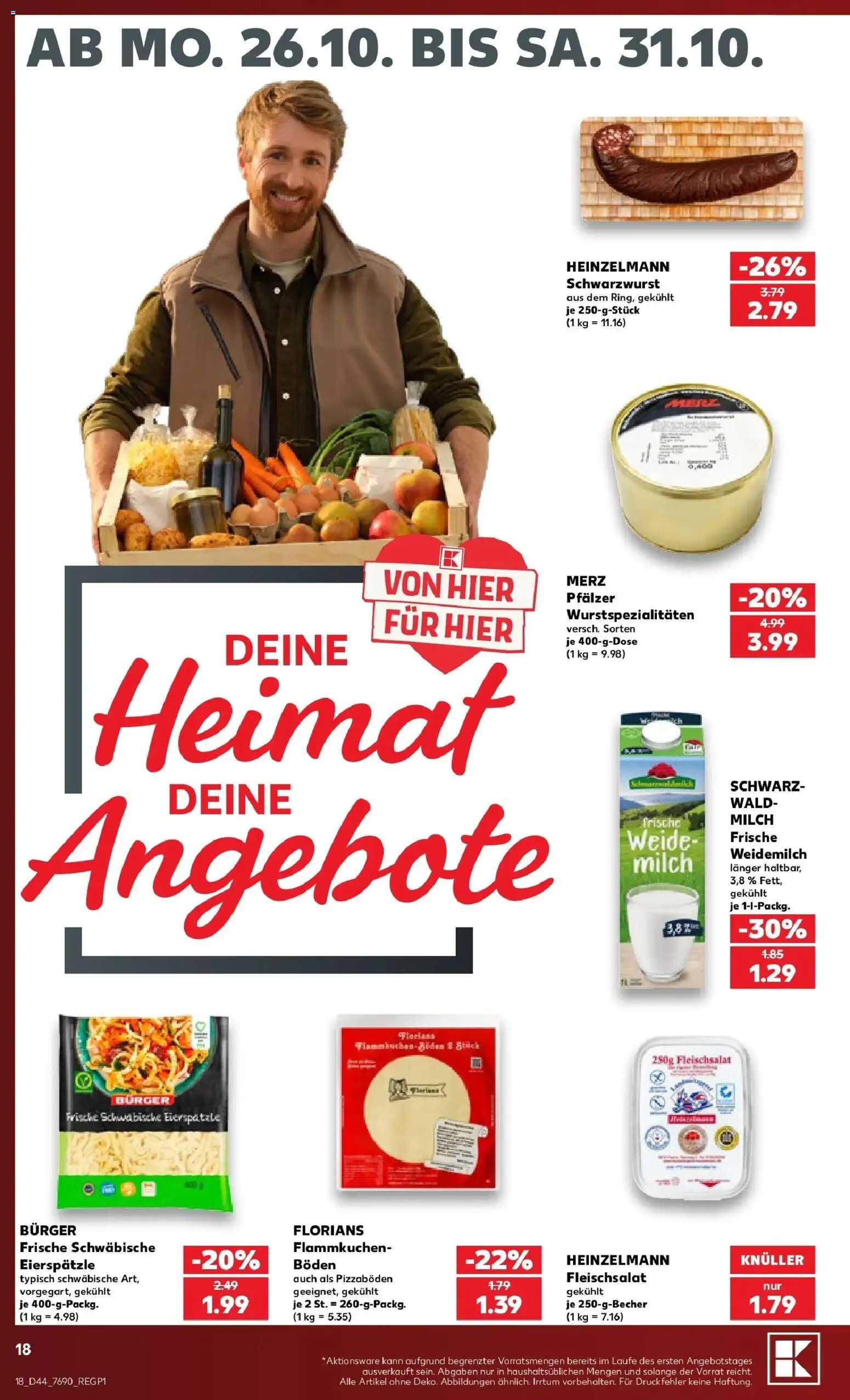 Prospekt Kaufland ab 26.10.2026 » Angebote Online zum Blättern | Seite: 38 | Produkte: Milch, Burger