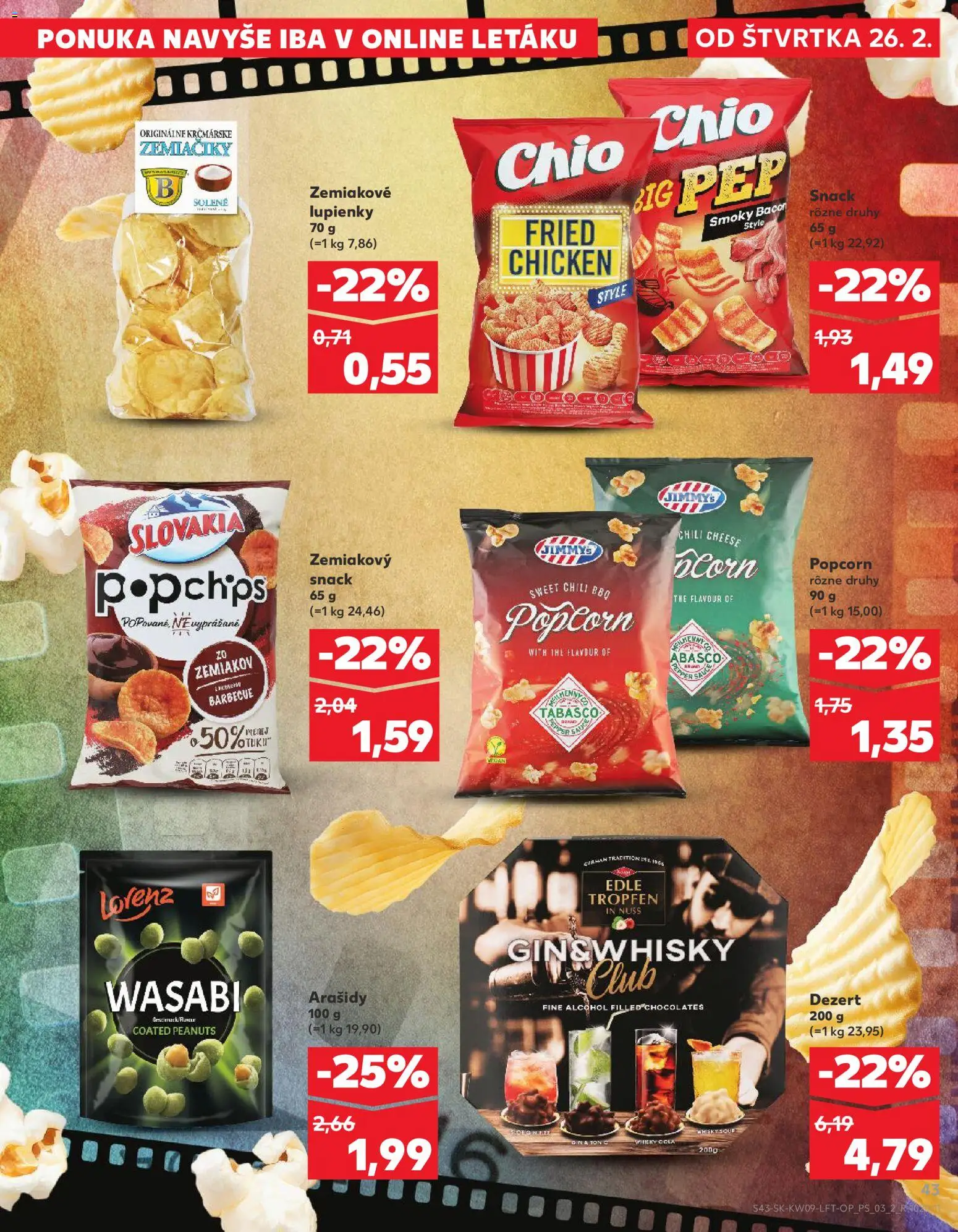 Nové Kaufland akcie – leták je platný od 26.02.2026 | Strana: 43 | Produkty: Gin, Dezert, Arašidy, Wasabi
