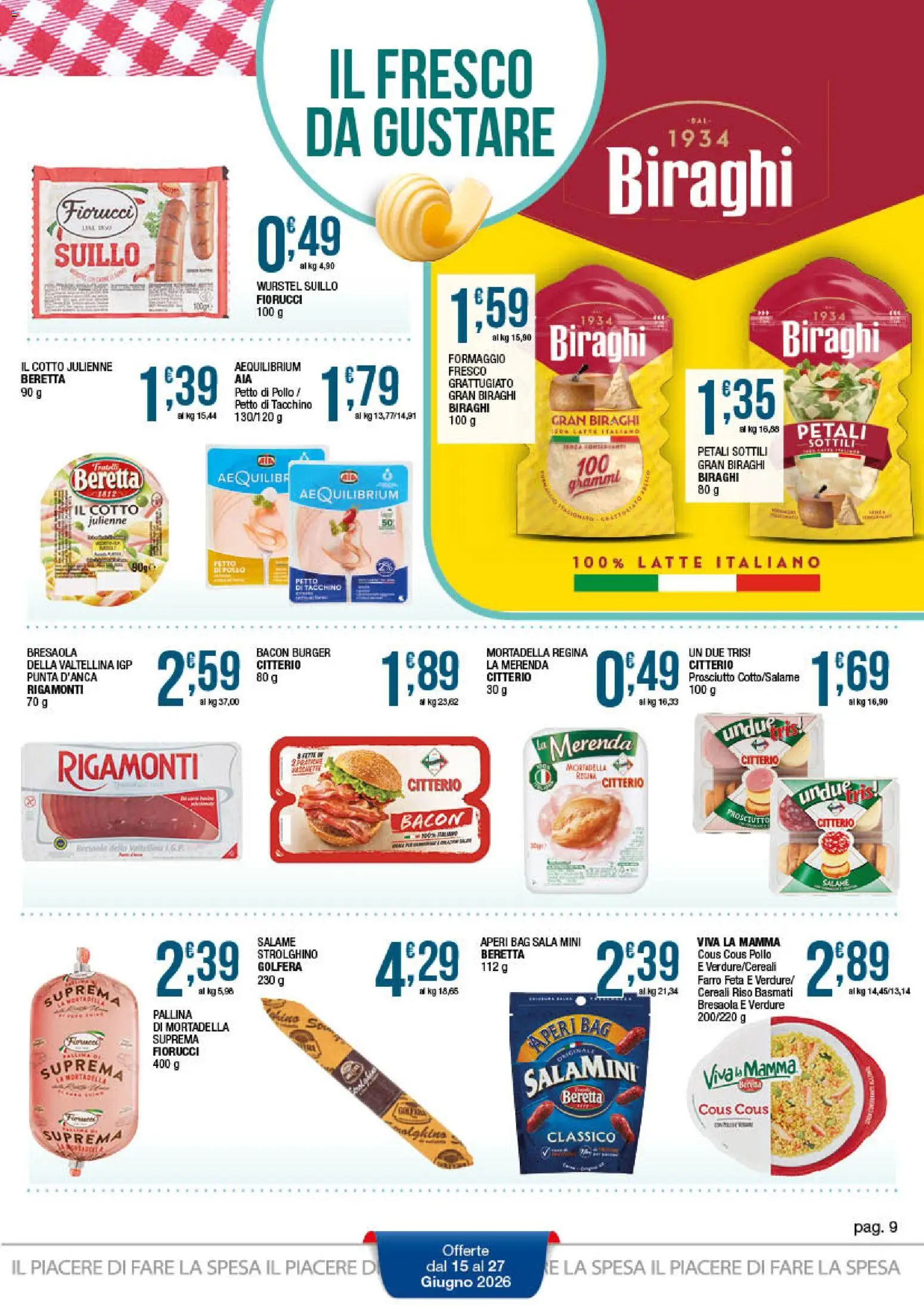 Volantino Sidis del 15.06.2026 | Pagina: 9 | Prodotti: Petto di Pollo, Pollo, Tacchino, Cous cous