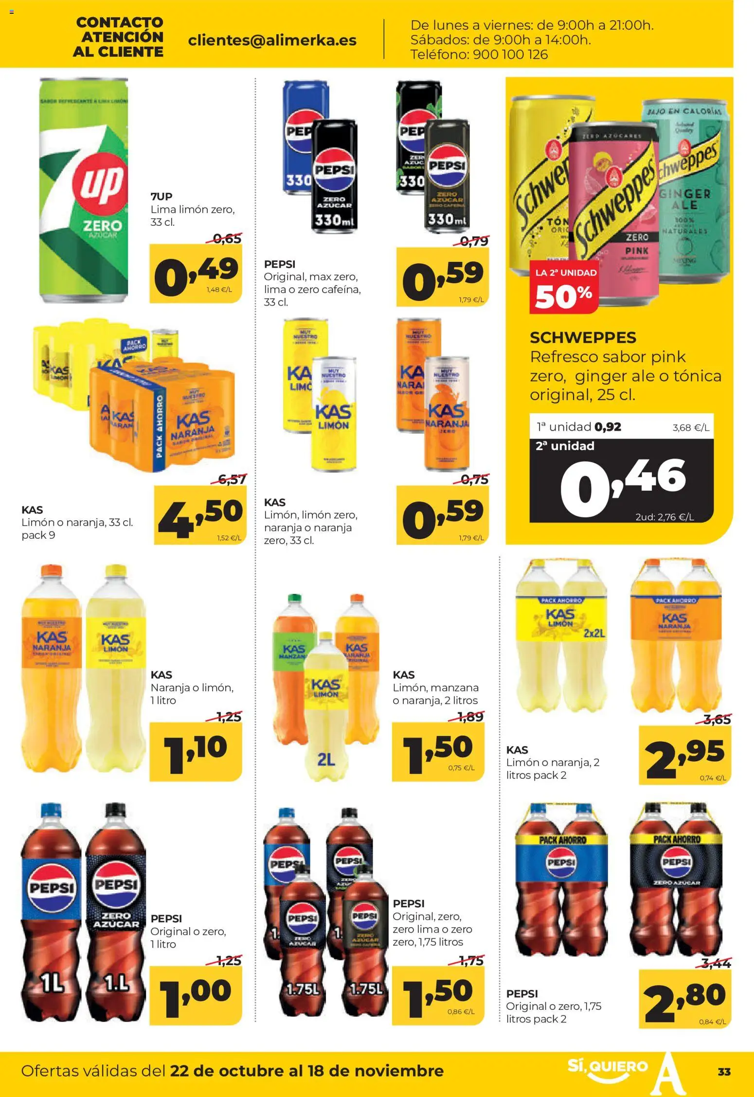 Alimerka folleto Castilla y León │ válido desde el 22/10/2026 | Página: 35 | Productos: Lima, Limón, Pepsi, Azúcar