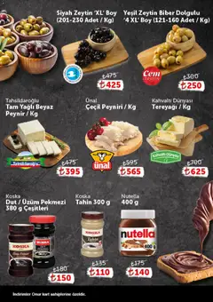 28.04.2026 tarihinden itibaren geçerli olan Onur Market kataloğu önizlemesi | Sayfa: 2 | Ürünler: Peynir, Üzüm, Zeytin, Dut
