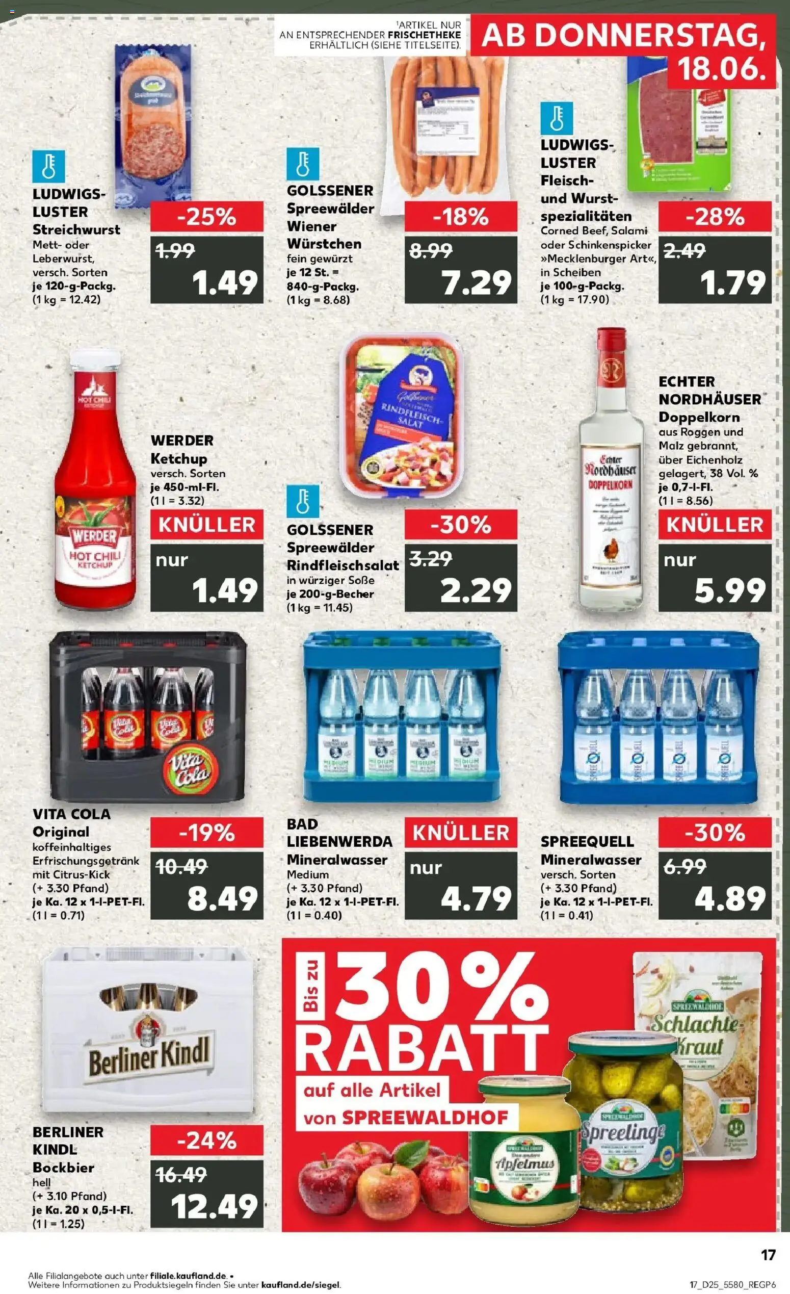 Kaufland Prospekt Neuruppin – gültig ab 15.06.2026 | Seite: 2 | Produkte: Wiener wurstchen, Mineralwasser, Wurst, Salami