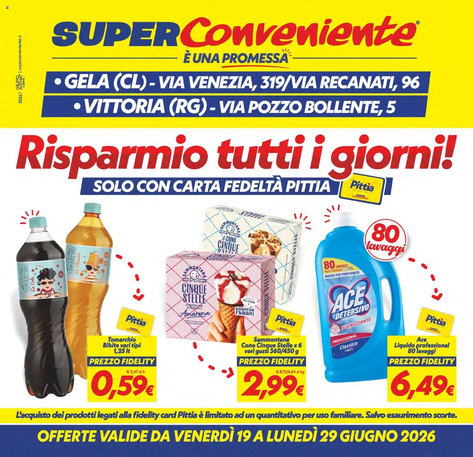 Volantino SuperConveniente del 19/06/2026 | Pagina: 1 | Prodotti: Bibite, Amarena