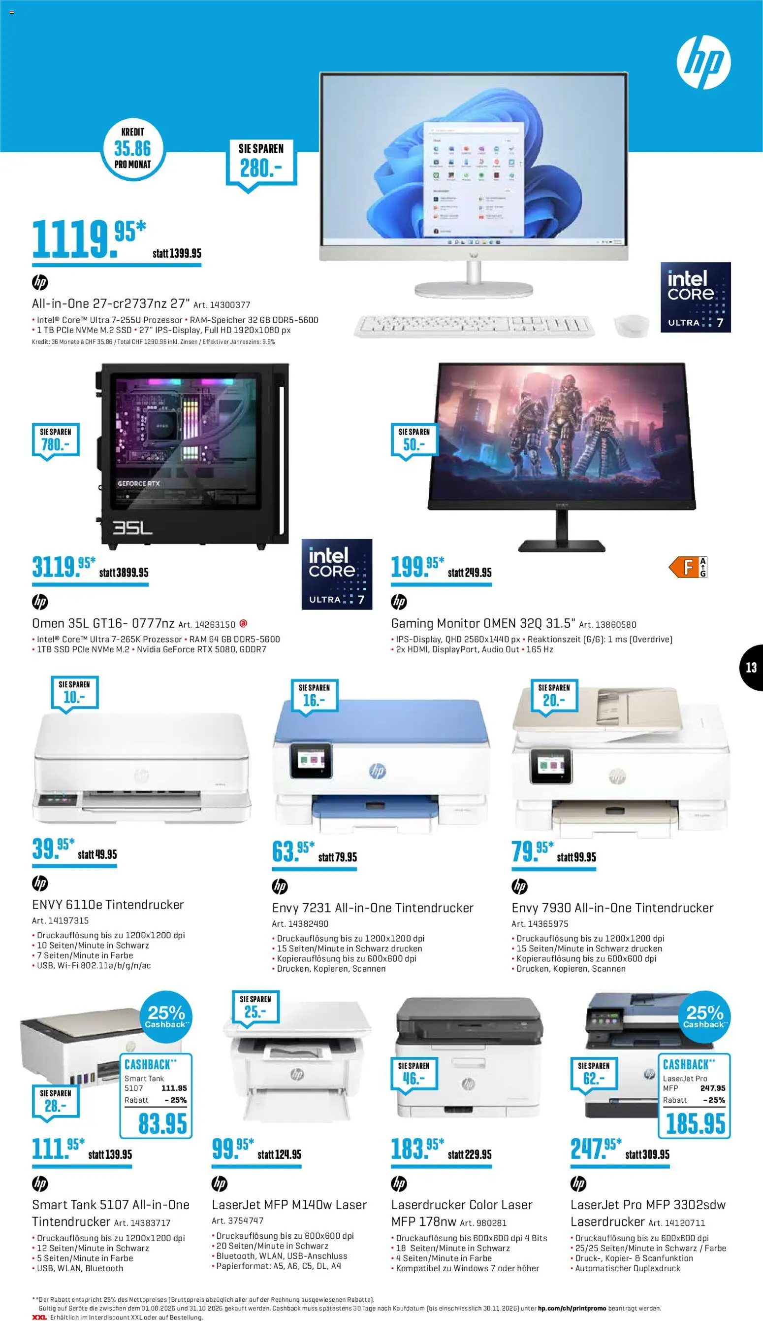 Interdiscount aktionen – gültig ab 17.08.2026 | Seite: 13 | Produkte: Audio, Laserdrucker, Monitor