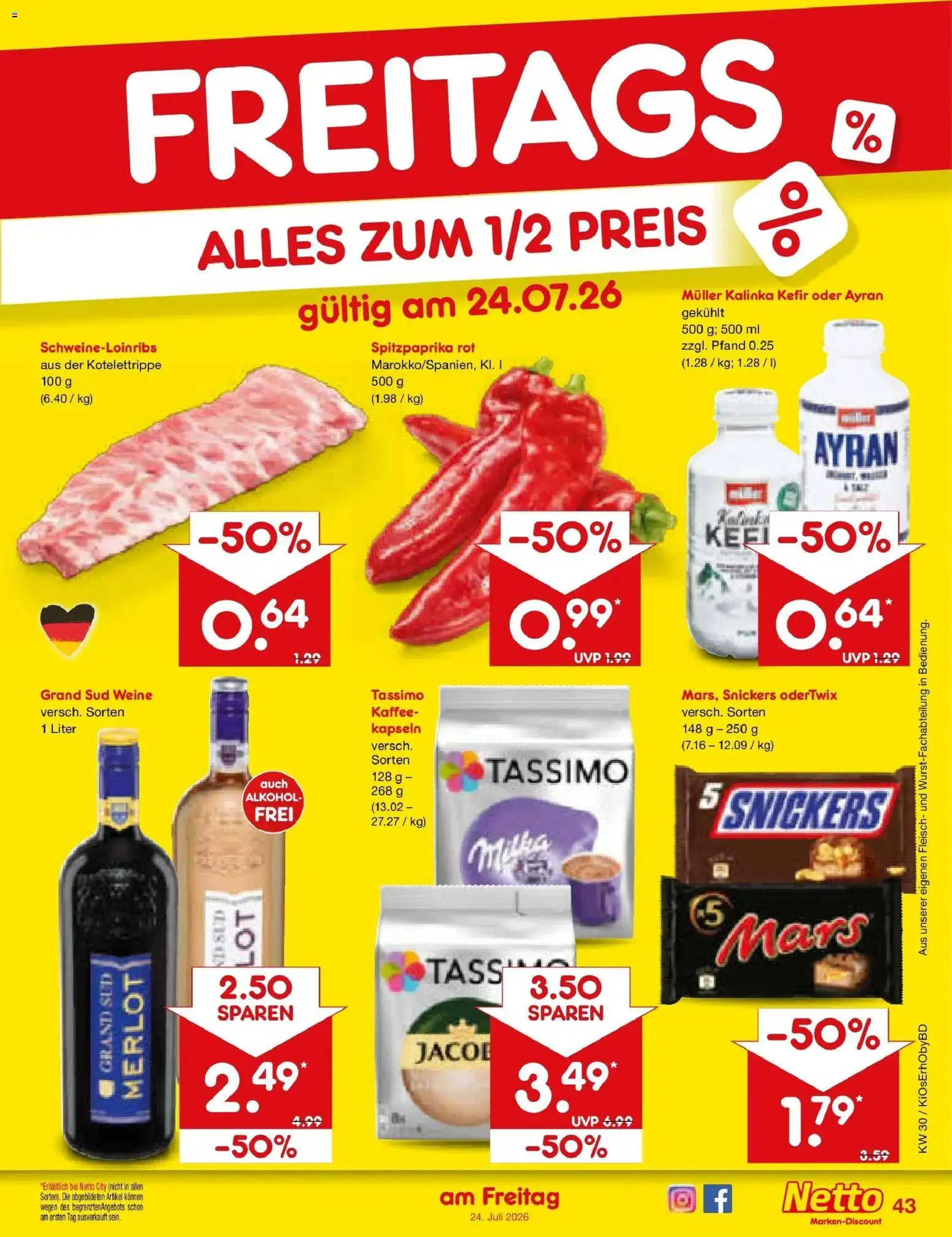Netto Marken-Discount Prospekt Mistelbach – gültig ab 20.07.2026 | Seite: 67 | Produkte: Kaffee, Merlot, Milka, Mars