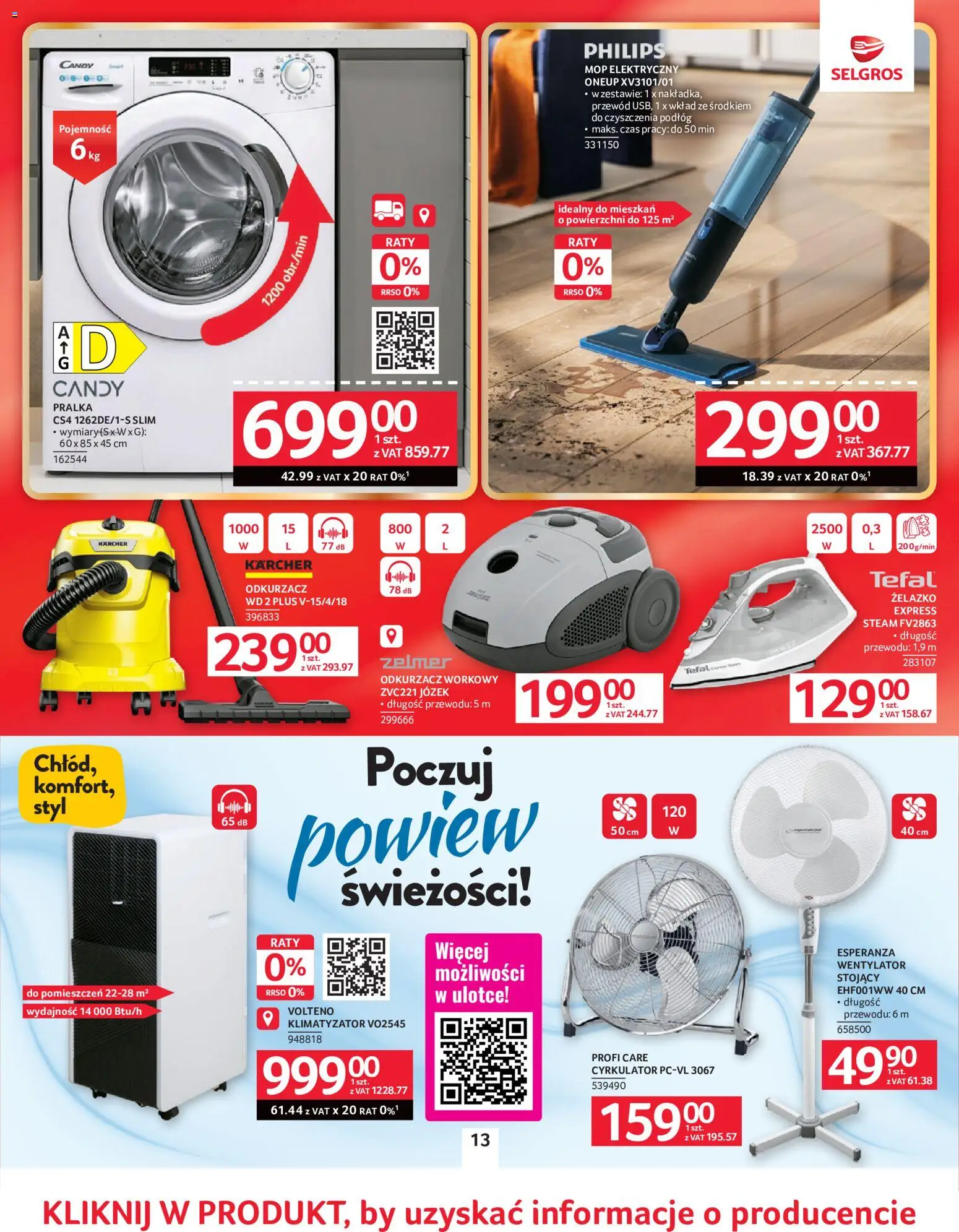 Selgros cash&carry gazetka - Oferta przemysłowa od 02.06.2026 | Strona: 16 | Produkty: Pralka, Wentylator, Klimatyzator, Tefal