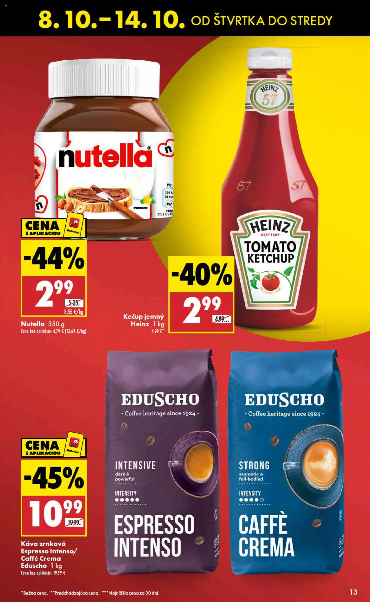 Nové Biedronka akcie – leták je platný od 08.10.2026 | Strana: 13 | Produkty: Káva, Kečup, Nutella