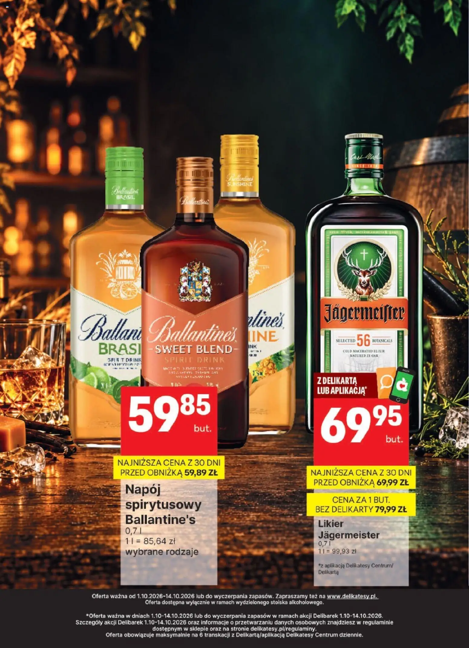 Delikatesy Centrum gazetka - DeliBarek od 01.10.2026 | Strona: 17 | Produkty: Delikatesy, Jagermeister, Ballantines