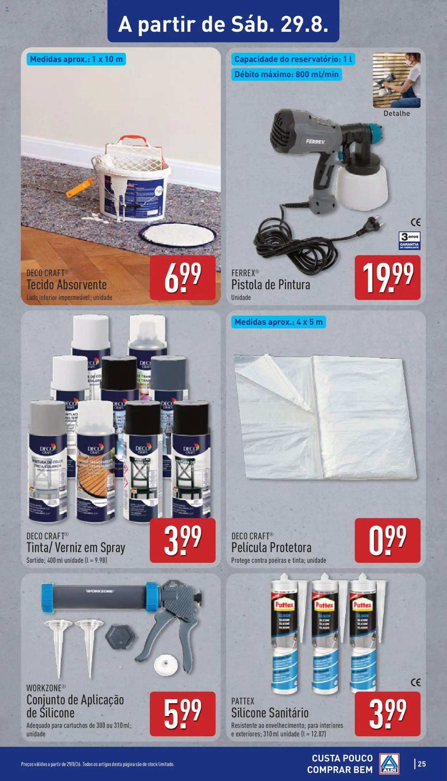 Aldi folheto │ válido de 24/08/2026 | Página: 25 | Produtos: Pistola de pintura, Verniz