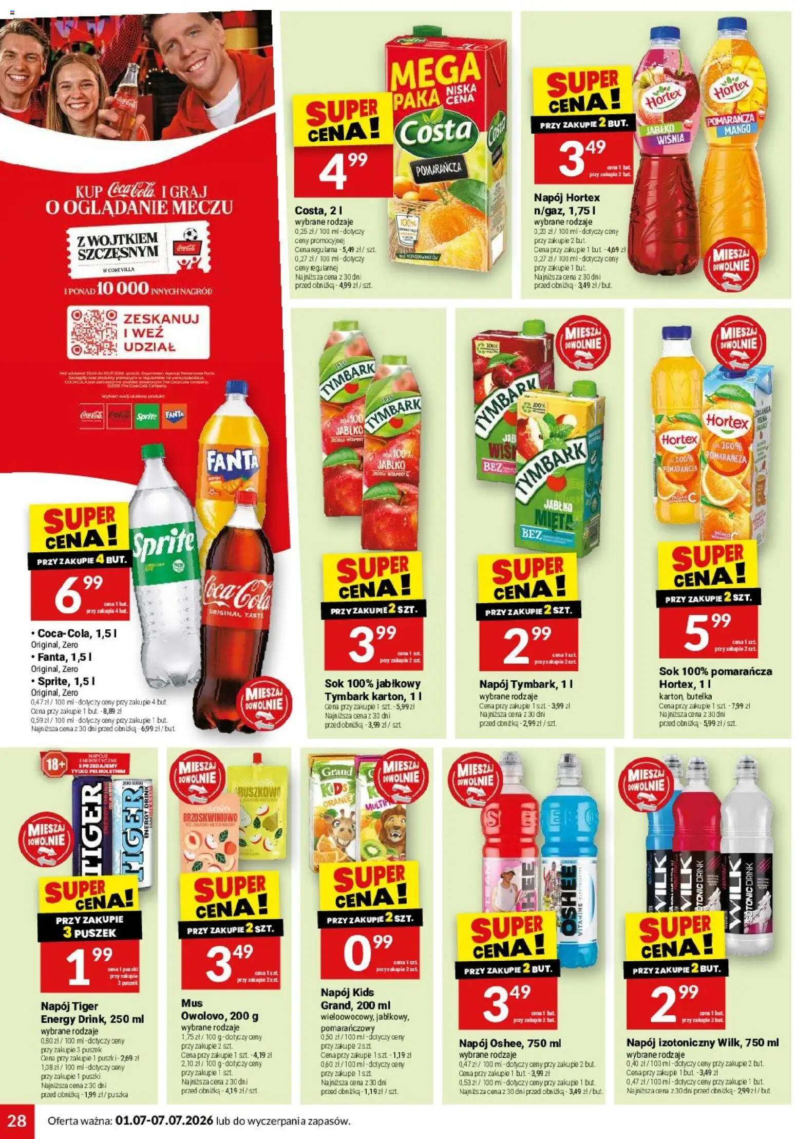 Twój Market gazetka od 01.07.2026 | Strona: 28 | Produkty: Mango, Napoje, Sprite, Sok