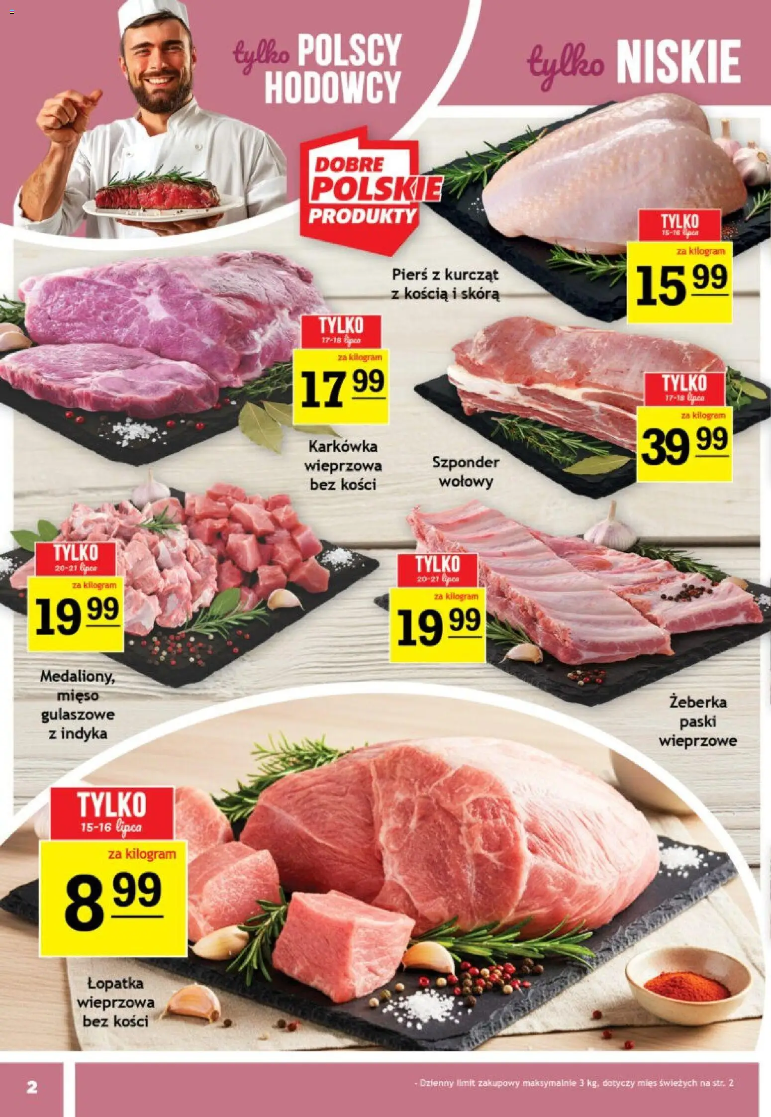 Gram Market gazetka od 15.07.2026 | Strona: 2 | Produkty: Karkówka, Mięso, Łopatka wieprzowa
