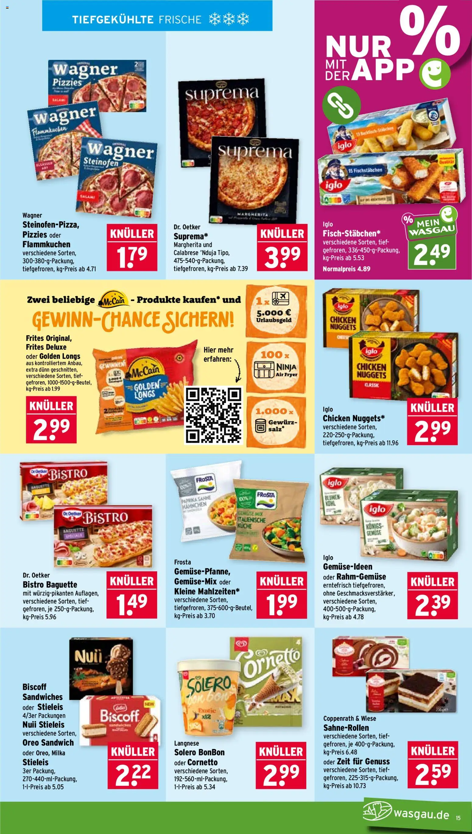 Wasgau Prospekt – gültig ab 28.09.2026 | Seite: 15 | Produkte: Iglo, Blumen, Küche, Frosta