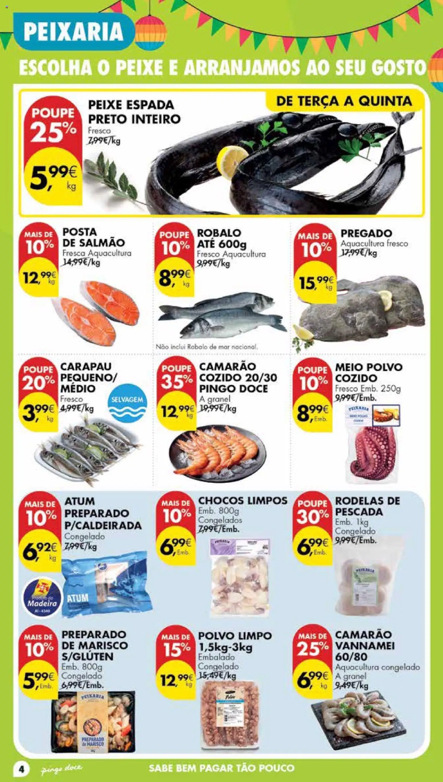 Pingo Doce Poupe Esta Semana Madeira │ válido de 09.06.2026 | Página: 4 | Produtos: Atum, Pescada, Polvo, Camarão