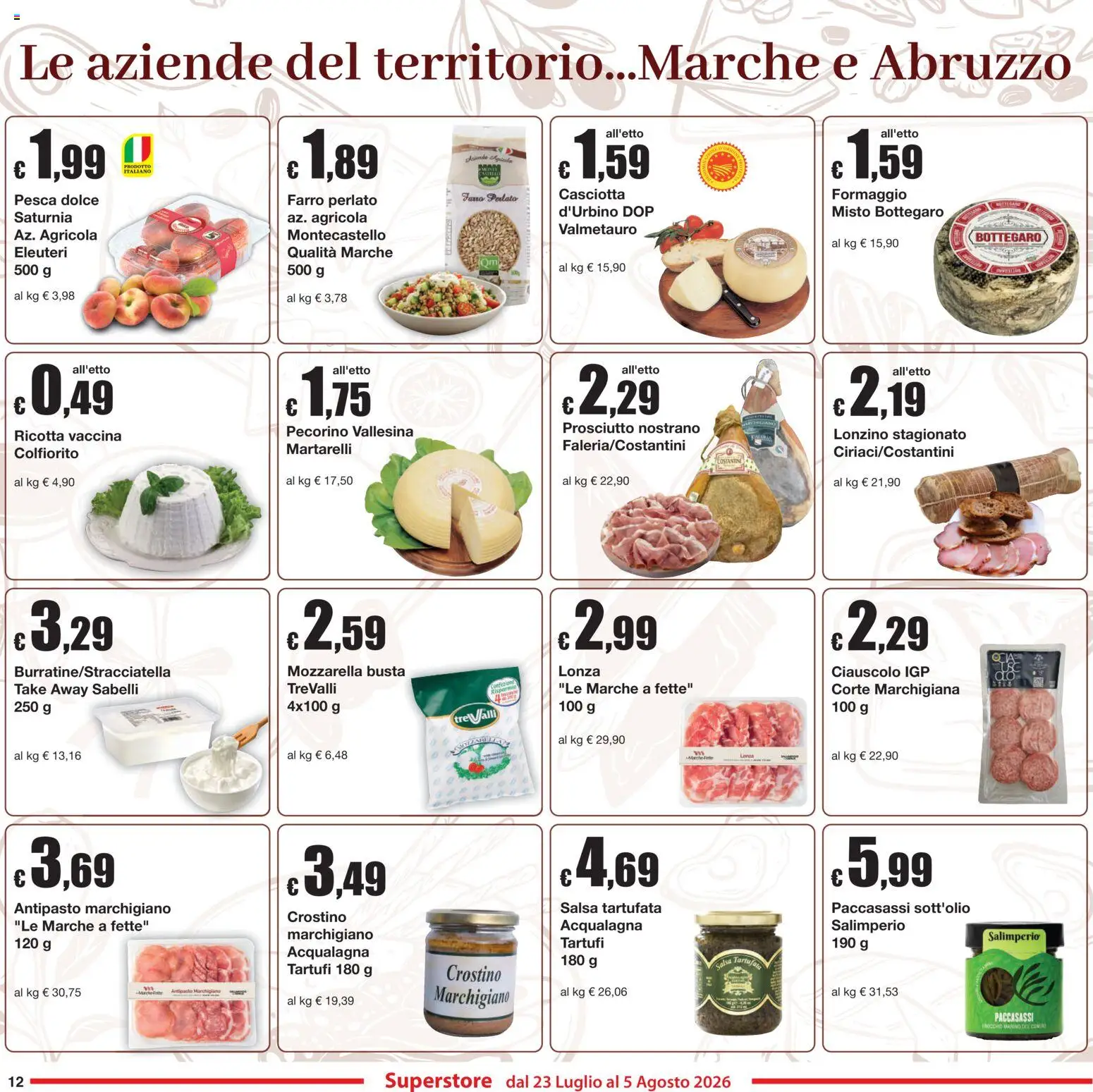 Volantino Sì con Te del 23/07/2026 | Pagina: 12 | Prodotti: Salsa, Formaggio, Pesca, Ricotta