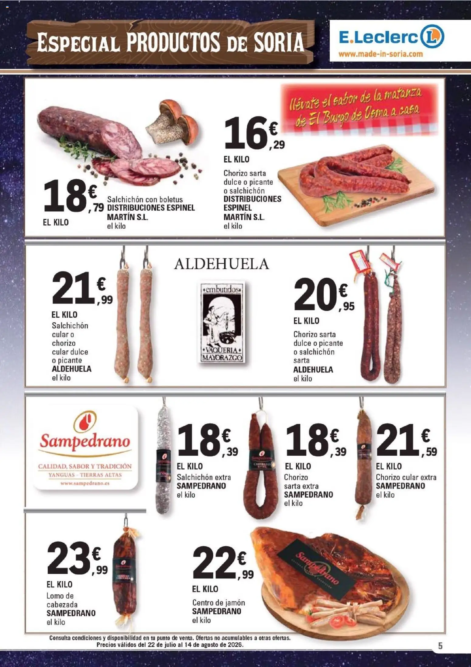 E.Leclerc Soria │ válido desde el 22/07/2026 | Página: 5 | Productos: Jamón, Νυχτικό