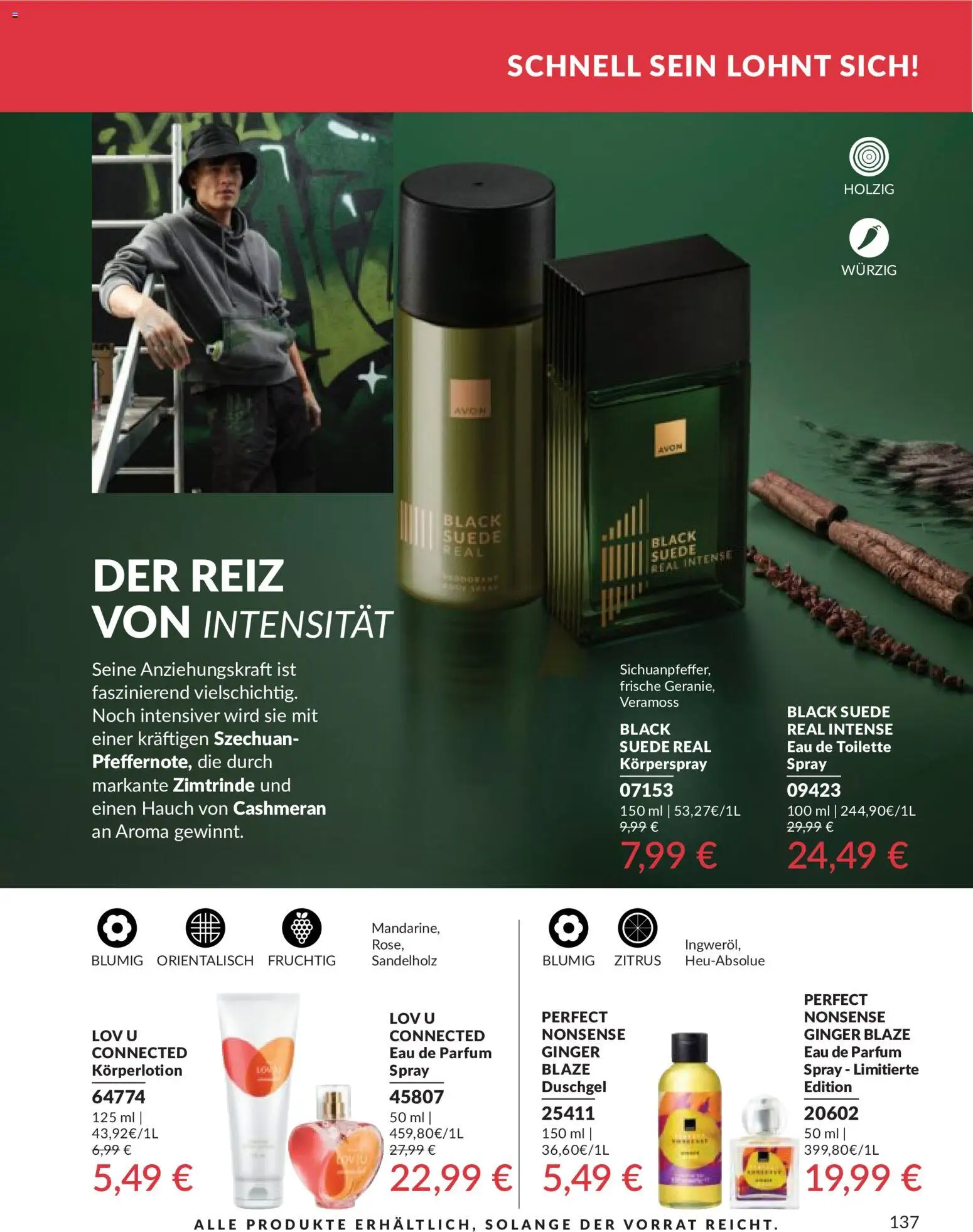 AVON Katalog Juni 2026 – gültig ab 01.06.2026 | Seite: 137 | Produkte: Toilette, Parfüm, Körperlotion, Körperspray