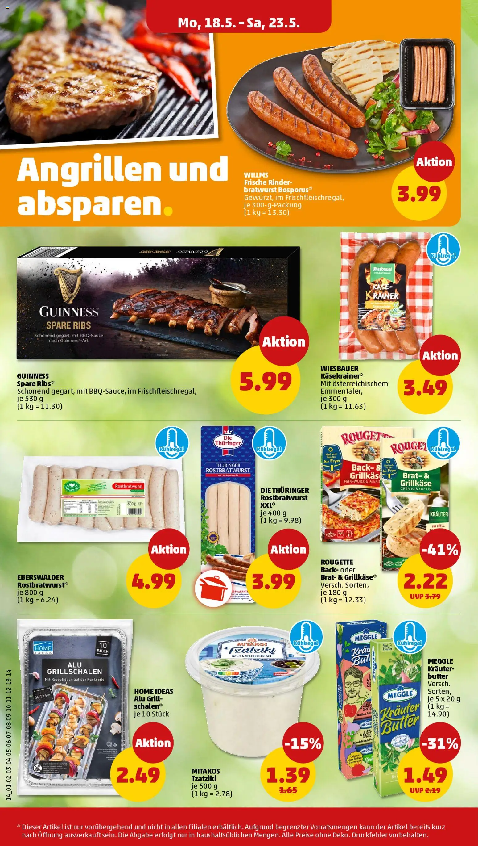 Penny Prospekt 	 – gültig ab 18.05.2026 | Seite: 16 | Produkte: Grill, Spare ribs, Käsekrainer, Knoblauch