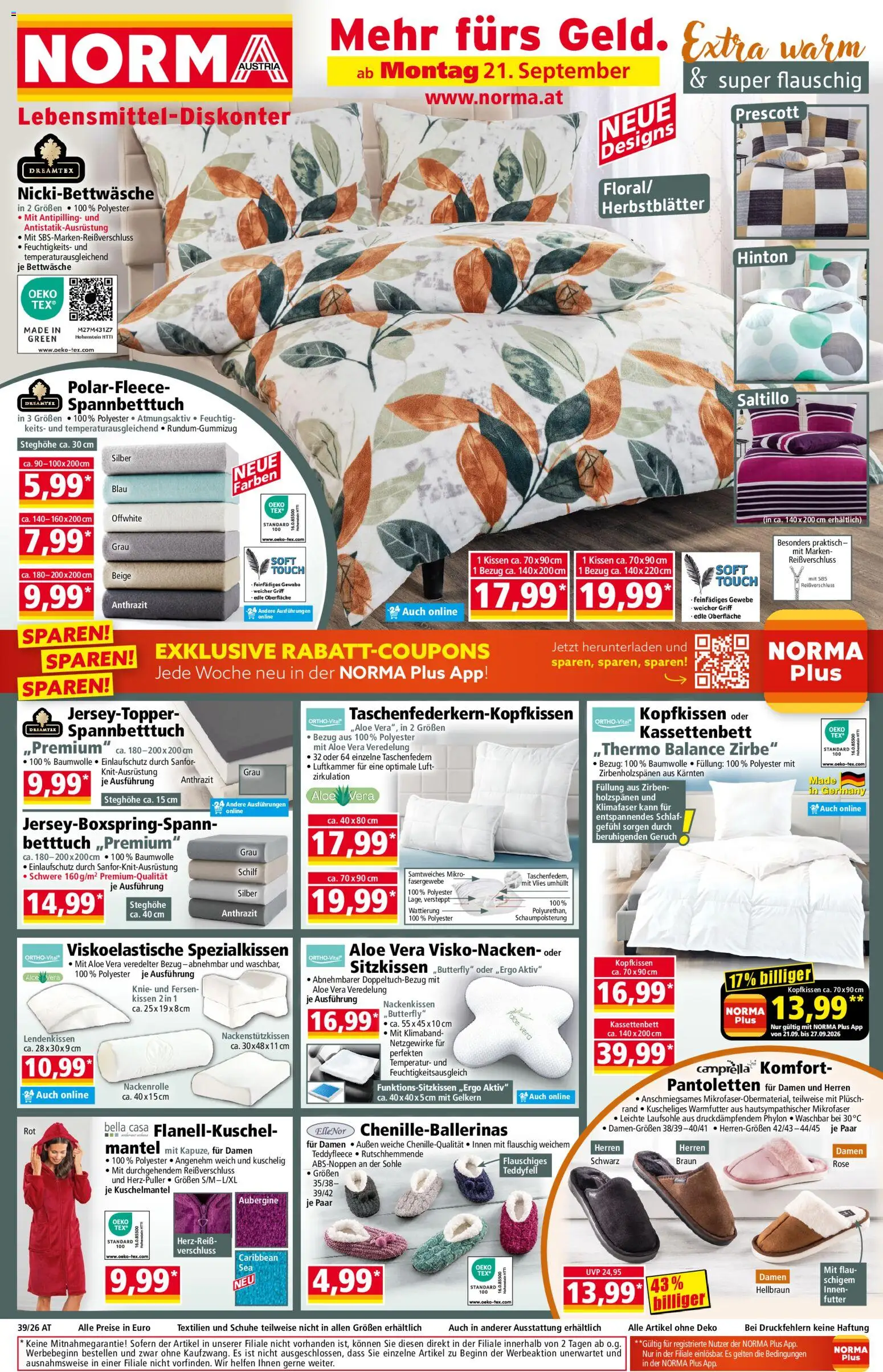 Norma Montag, 21. September Aktionspreise