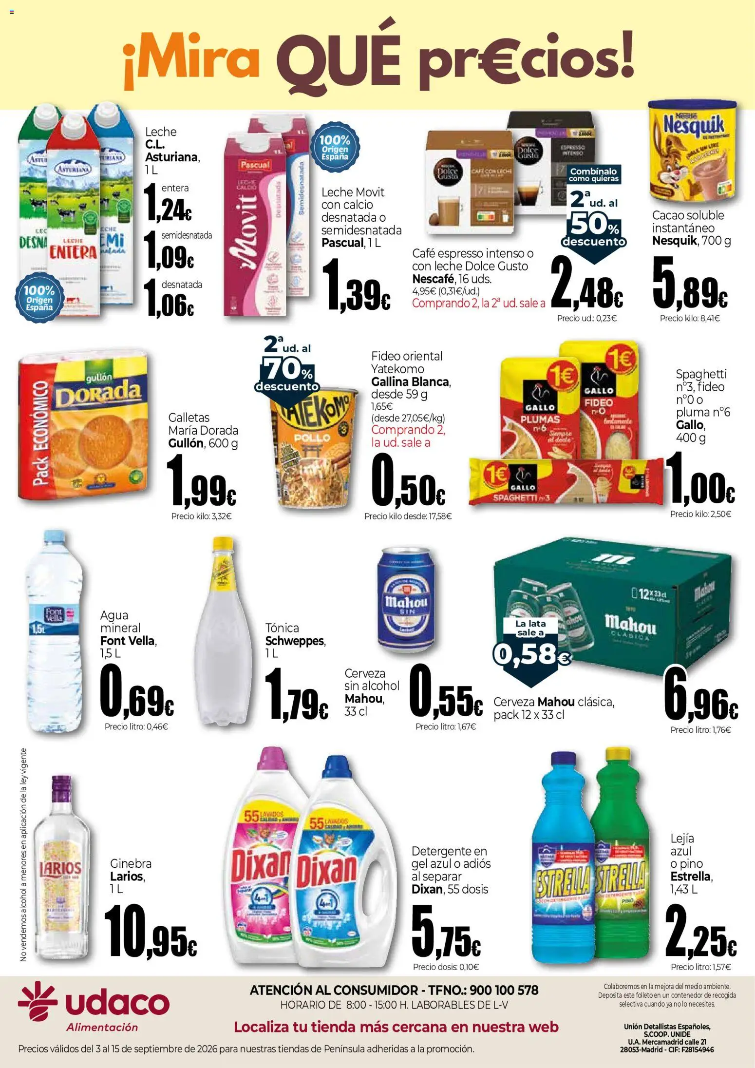 Unide Mira qué precios │ válido desde el 03/09/2026 | Página: 2 | Productos: Cerveza, Galletas, Agua, Cacao
