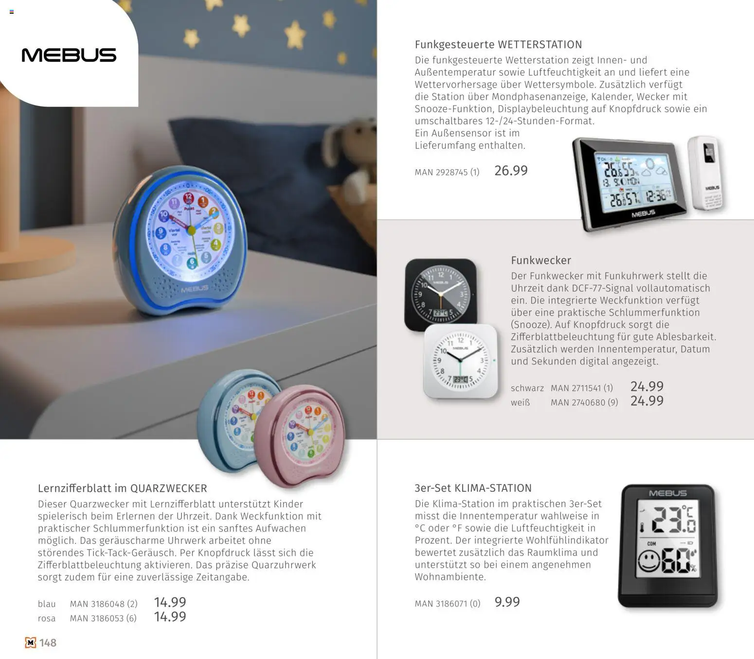 Müller Haushaltskatalog – gültig ab 01.10.2026 | Seite: 148 | Produkte: Wetterstation, Wecker