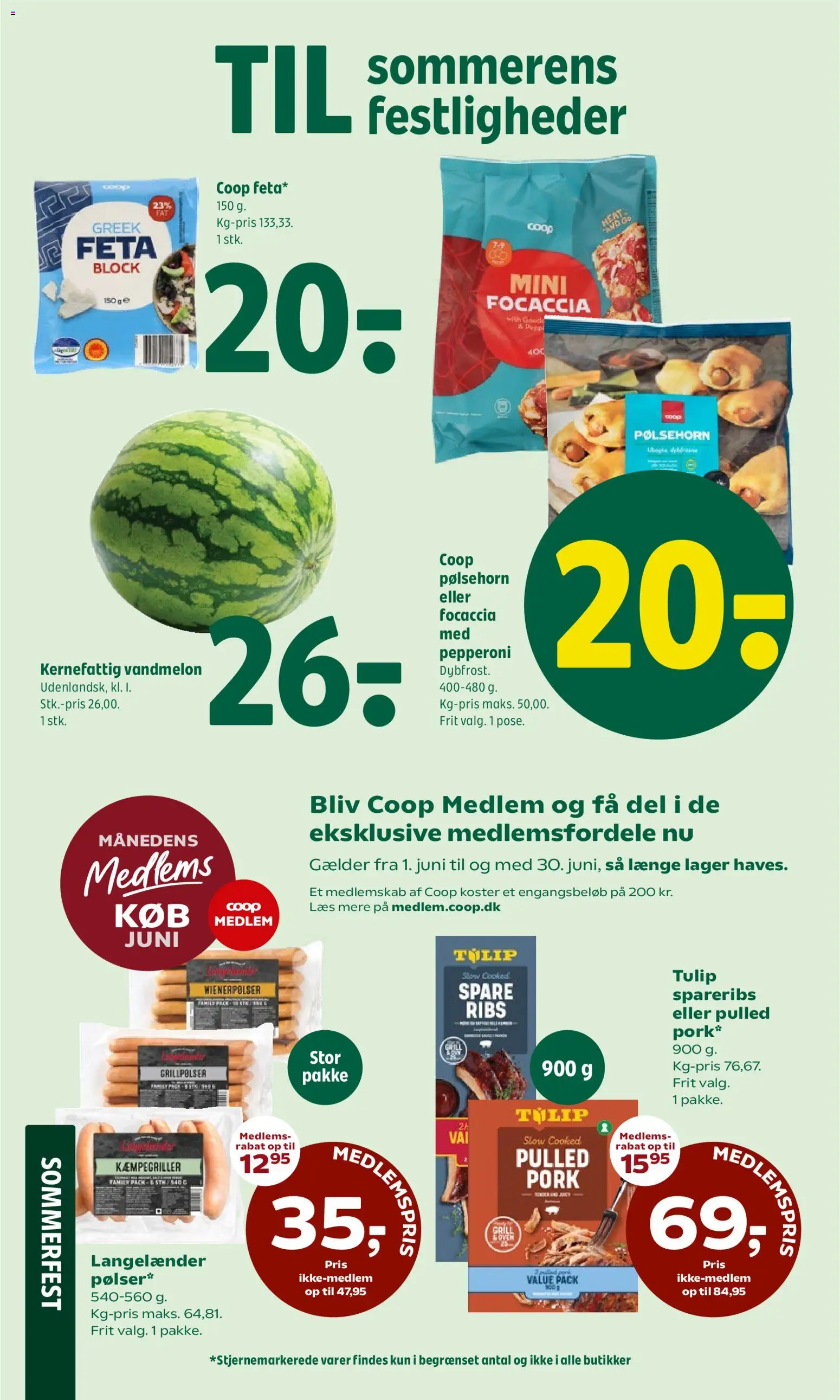 Coop 365 tilbudsavis – gyldig fra 11/06/2026 | Side: 20 | Produkter: Pølsehorn, Ribs, Aparelho de barbear, Focaccia