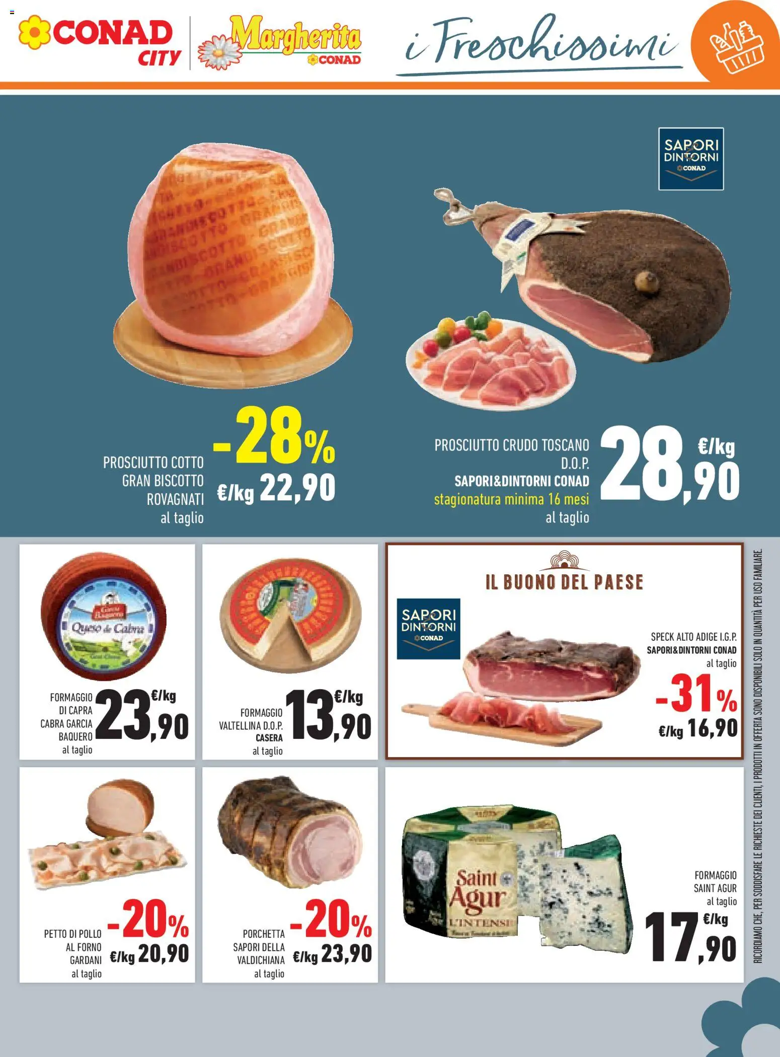 Volantino Conad del 23/09/2026 | Pagina: 17 | Prodotti: Petto di Pollo, Prosciutto Crudo, Prosciutto Cotto, Pollo