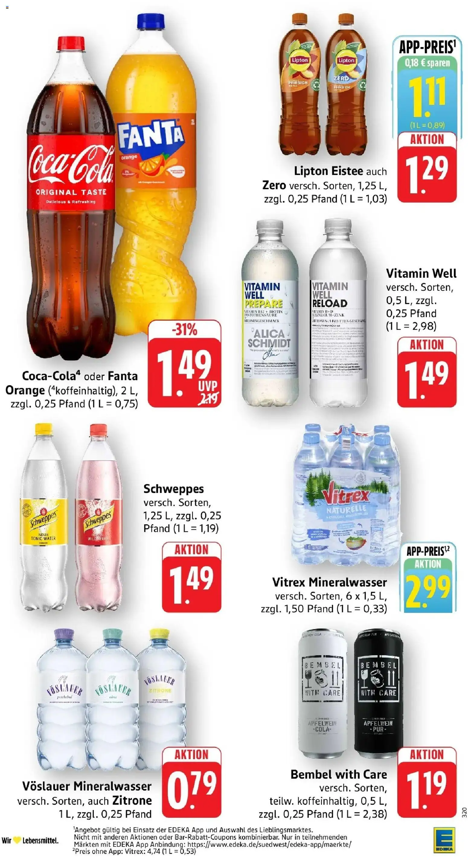 Edeka prospekt Heppenheim – gültig ab 13.07.2026 | Seite: 34 | Produkte: Schweppes, Mineralwasser, Zitrone, Pfirsich