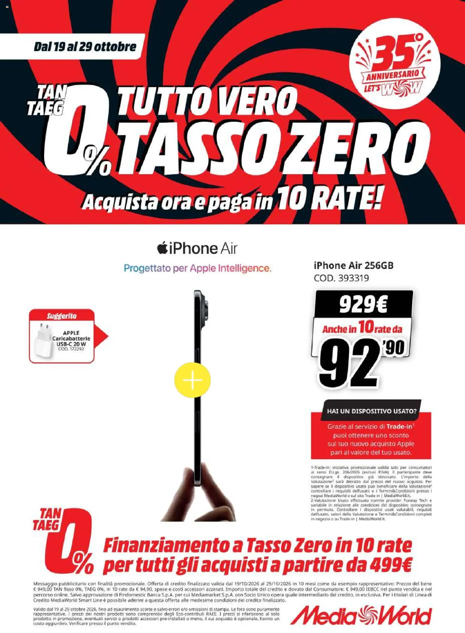 Volantino Media World del 19/10/2026 | Pagina: 86 | Prodotti: Iphone, Caricabatterie