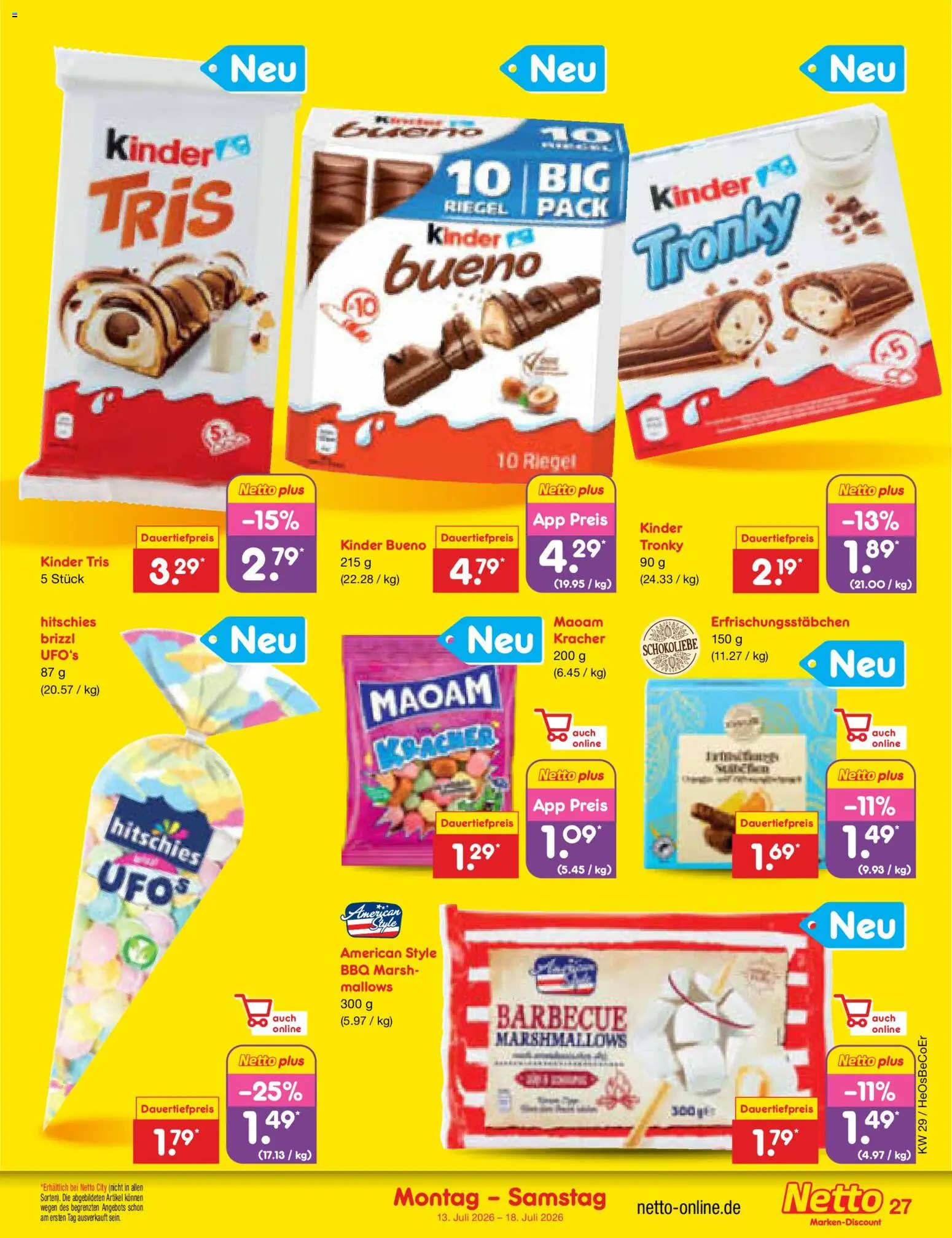 Netto Marken-Discount Prospekt – gültig ab 13.07.2026 | Seite: 37 | Produkte: Kinder bueno