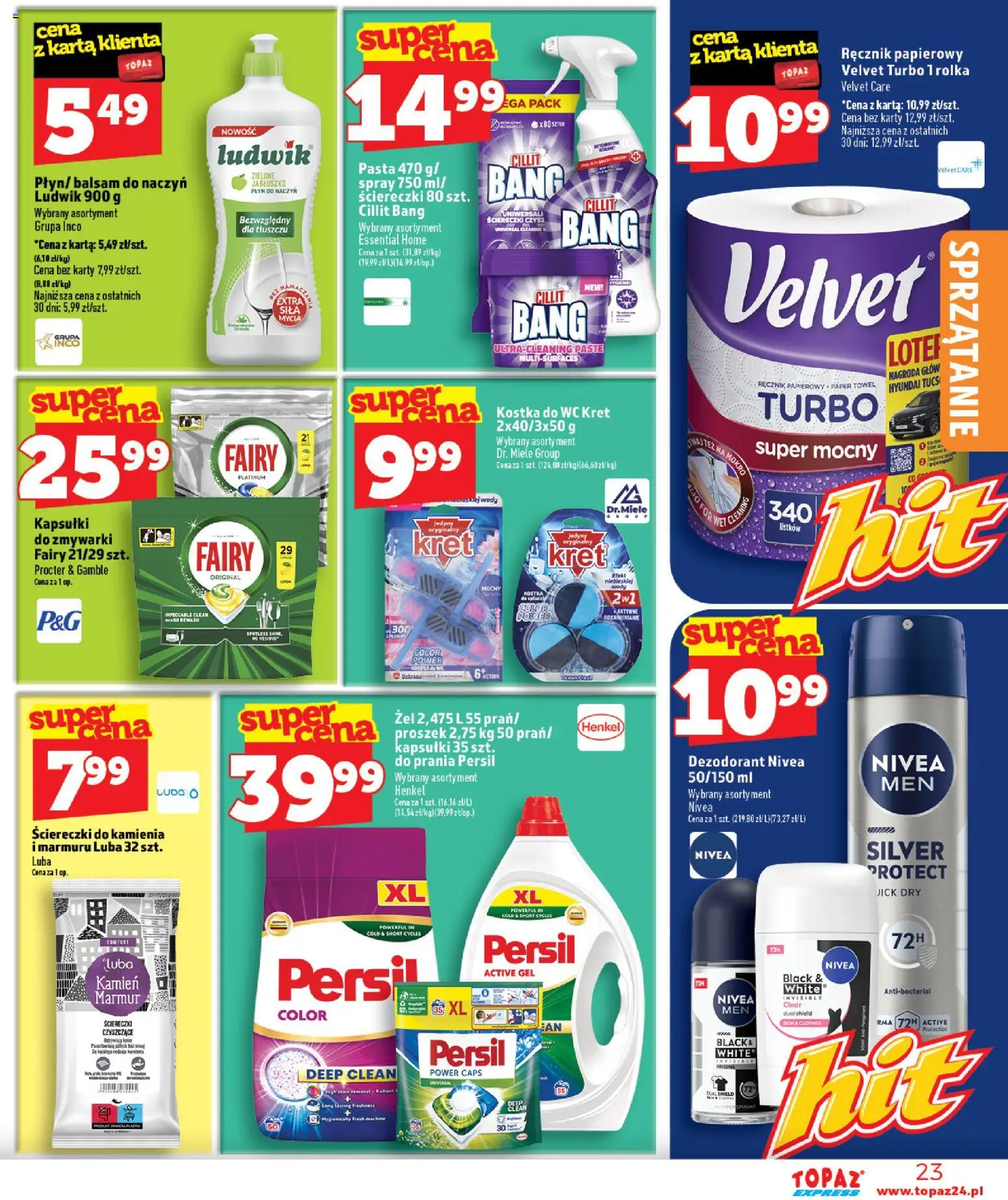 Topaz gazetka - Express od 15.10.2026 | Strona: 23 | Produkty: Karta, Proszek, Persil, Fairy