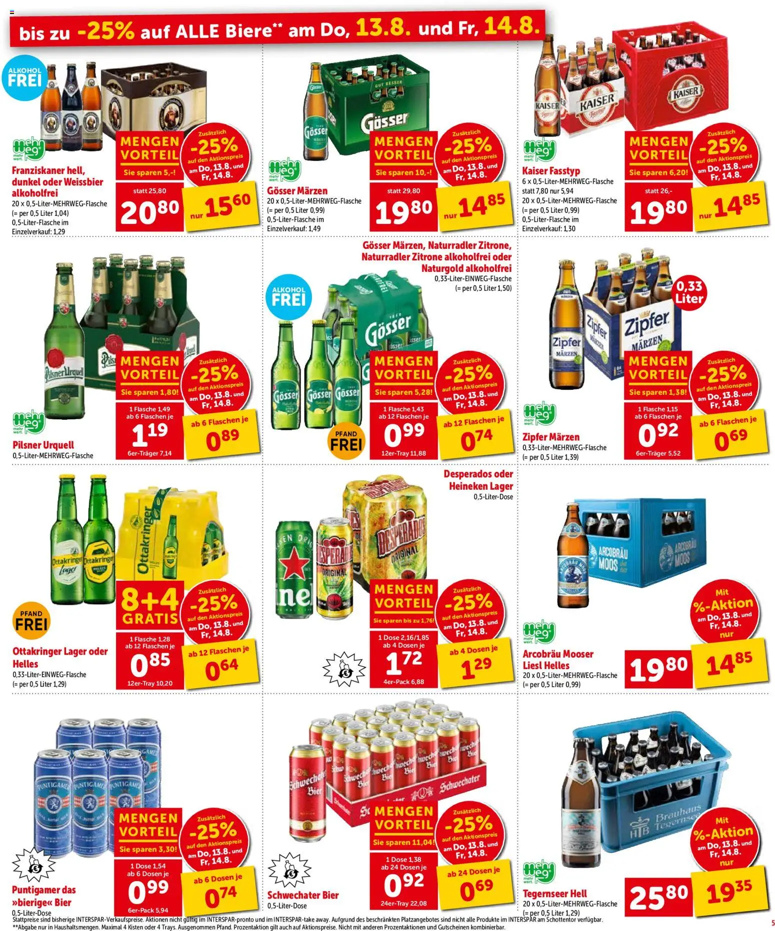 Interspar - Flugblatt gültig ab 13.08.2026 | Seite: 5 | Produkte: Desperados, Zitrone, Bier