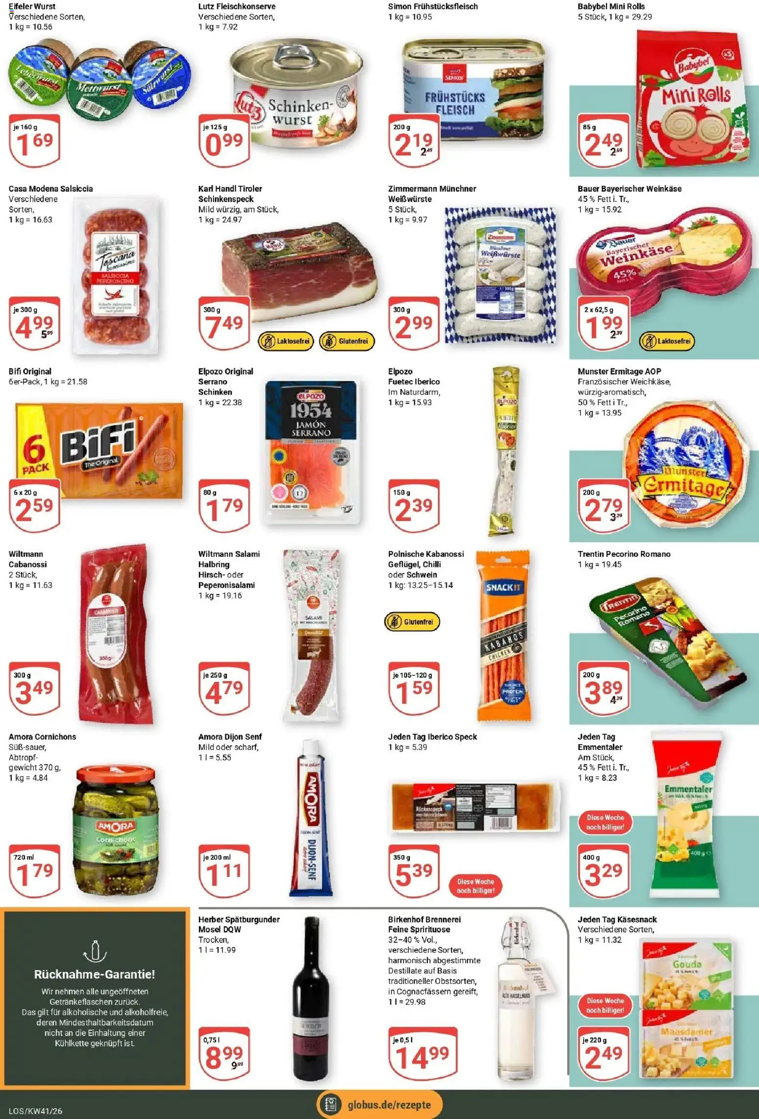 Globus Prospekt Losheim Am See (ab 05.10.2026) » Angebote online | Seite: 15 | Produkte: Gewicht, Babybel, Salami, Schinken