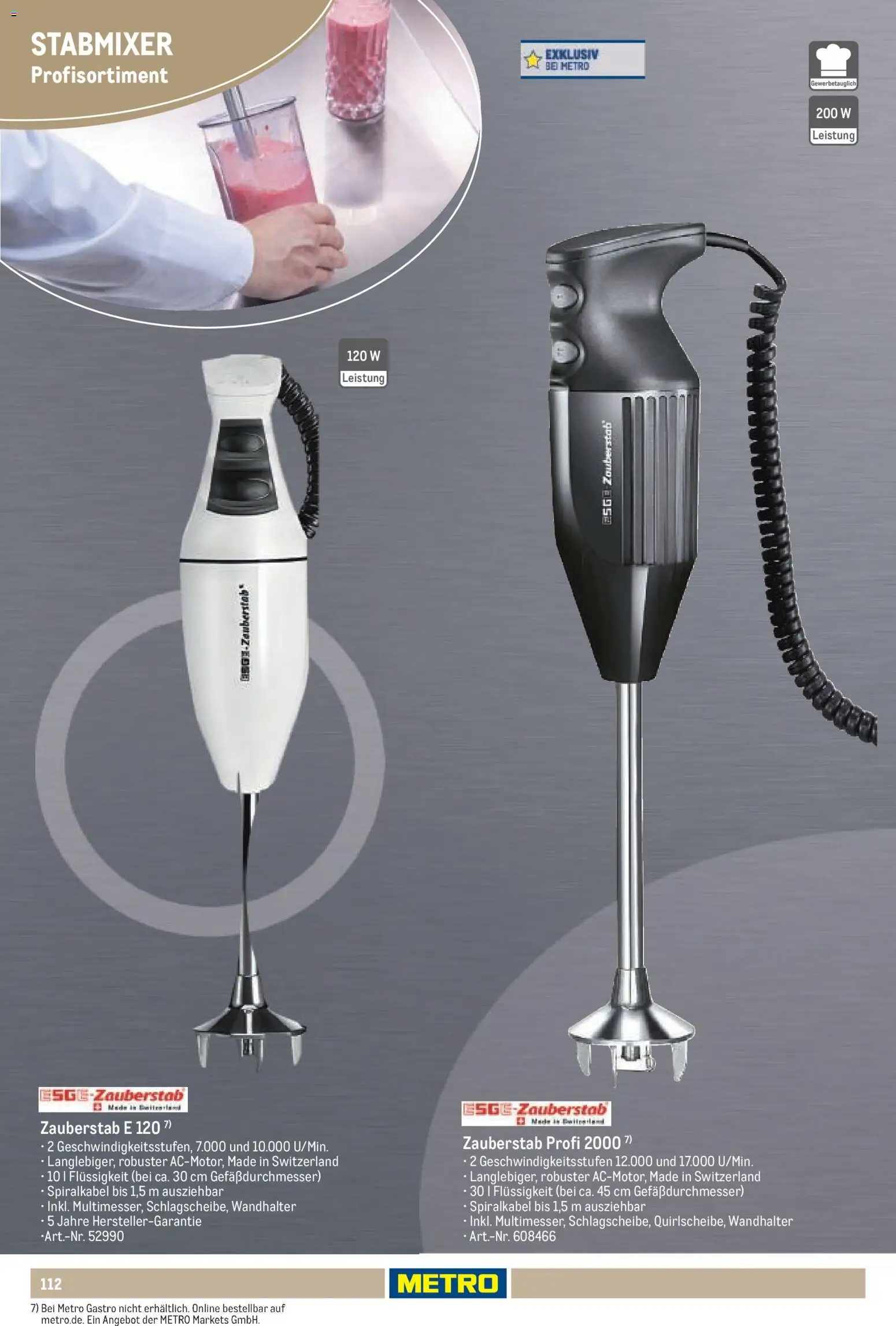 Metro Non Food Sortiment – gültig ab 15.06.2026 | Seite: 112 | Produkte: Stabmixer