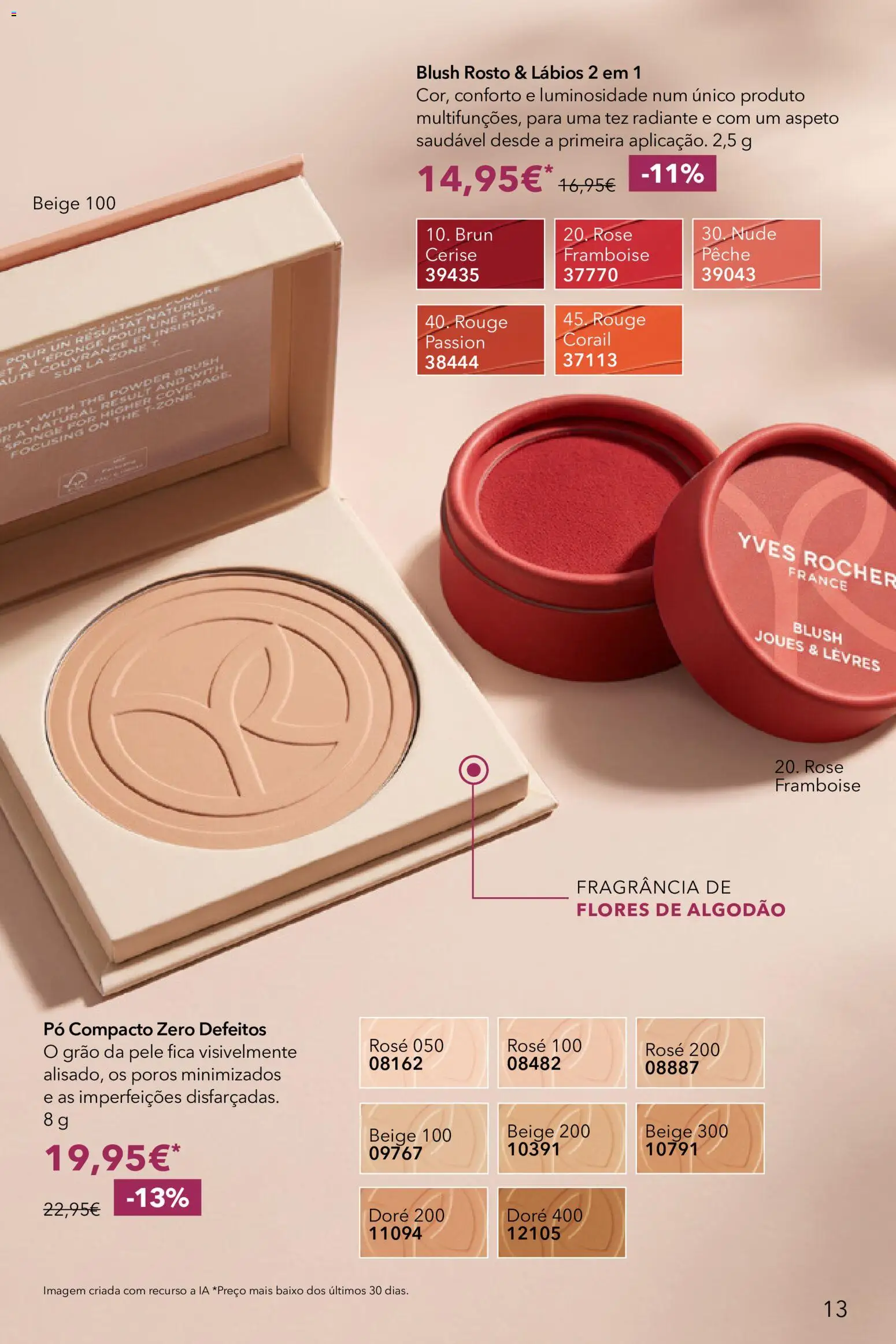 Yves Rocher Catalogo 13 │ válido de 21/10/2026 | Página: 13 | Produtos: Flores, Fragrância, Pó, Blush