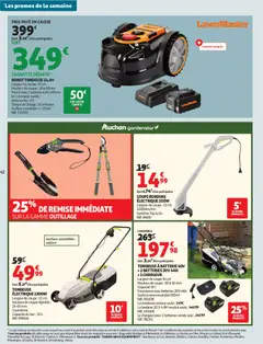 Auchan - Prévisualisation de Auchan prospectus valide à partir de 12.05.2026 | Page: 42 | Produits: Coupe bordure, Robot, Tondeuse, Batterie