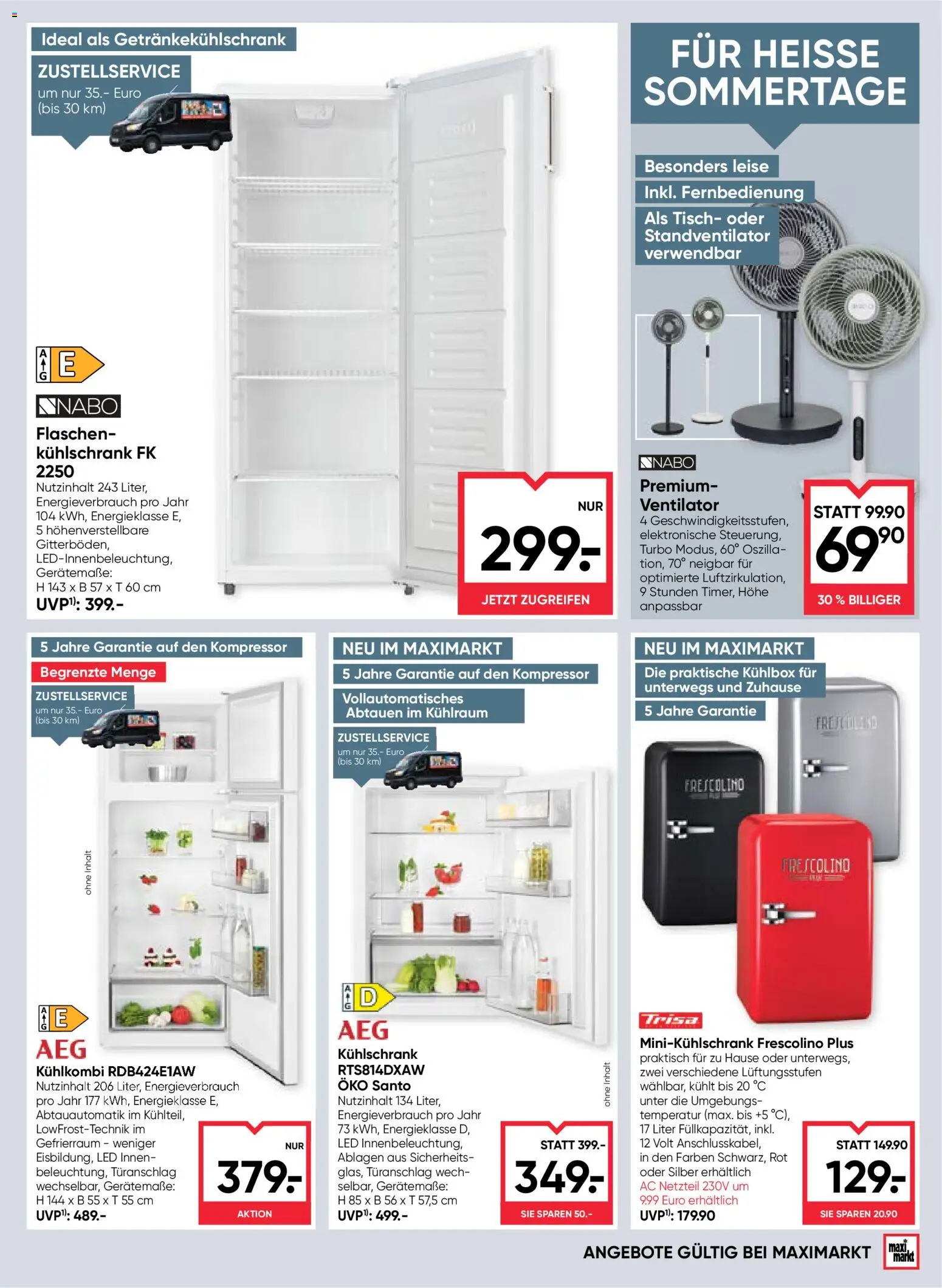 Maximarkt Flugblatt gültig ab 11.06.2026 | Seite: 19 | Produkte: Kühlschrank, Ventilator, Tisch