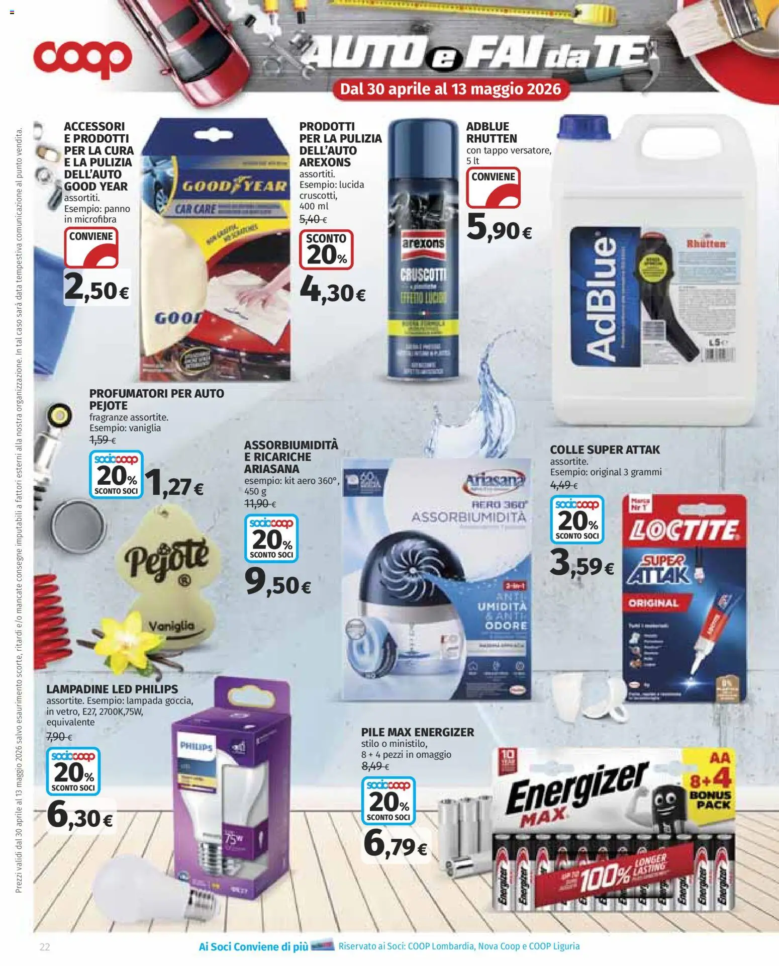 Volantino COOP del 30.04.2026 | Pagina: 22 | Prodotti: Pile, Tè, Data, Lampada