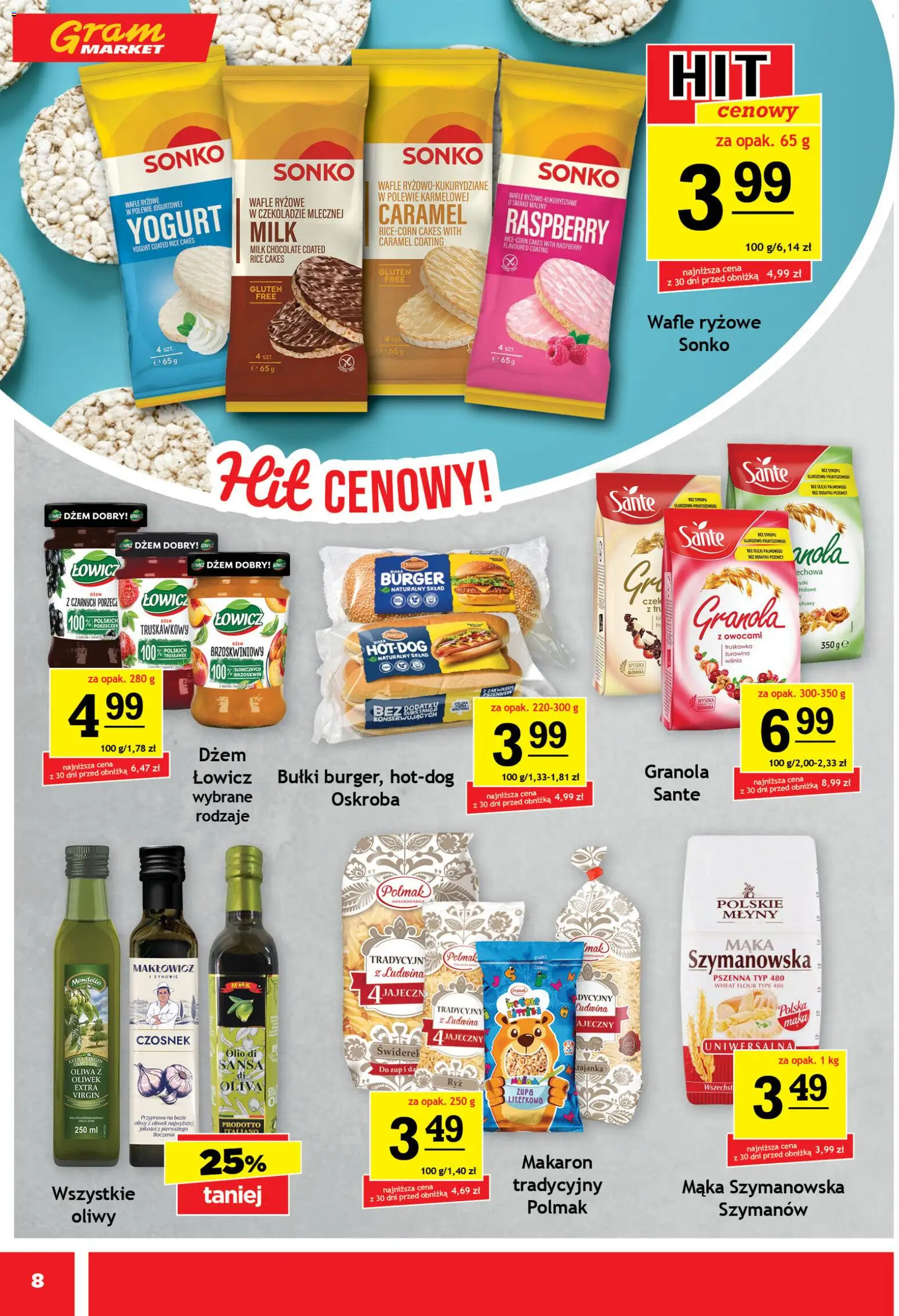 Gram Market gazetka od 15.04.2026 | Strona: 8 | Produkty: Maliny, Wafle, Granola, Zupa