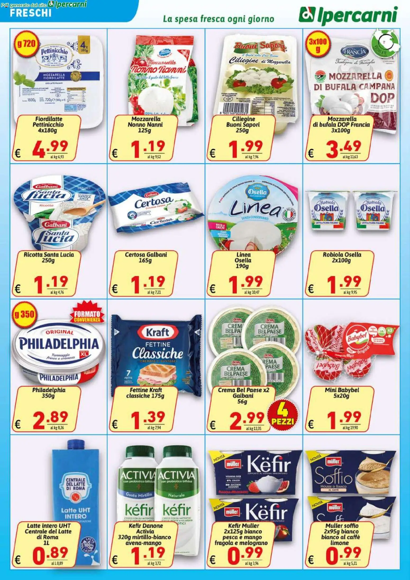 Volantino Ipercarni del 20.05.2026 | Pagina: 8 | Prodotti: Mozzarella, Formaggio, Mango, Ricotta