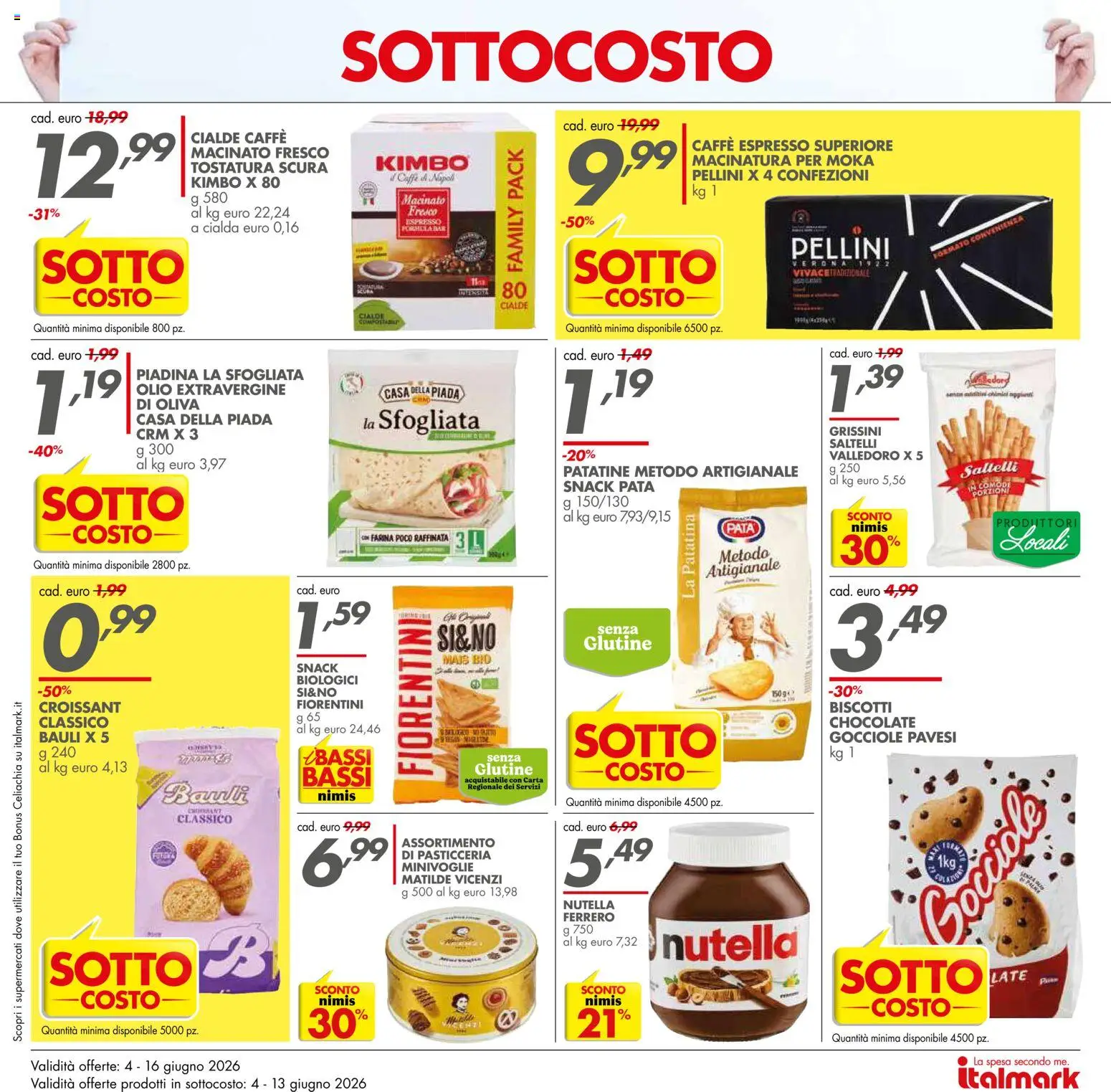 Volantino Italmark del 04.06.2026 | Pagina: 3 | Prodotti: Caffè, Nutella, Croissant, Macinato