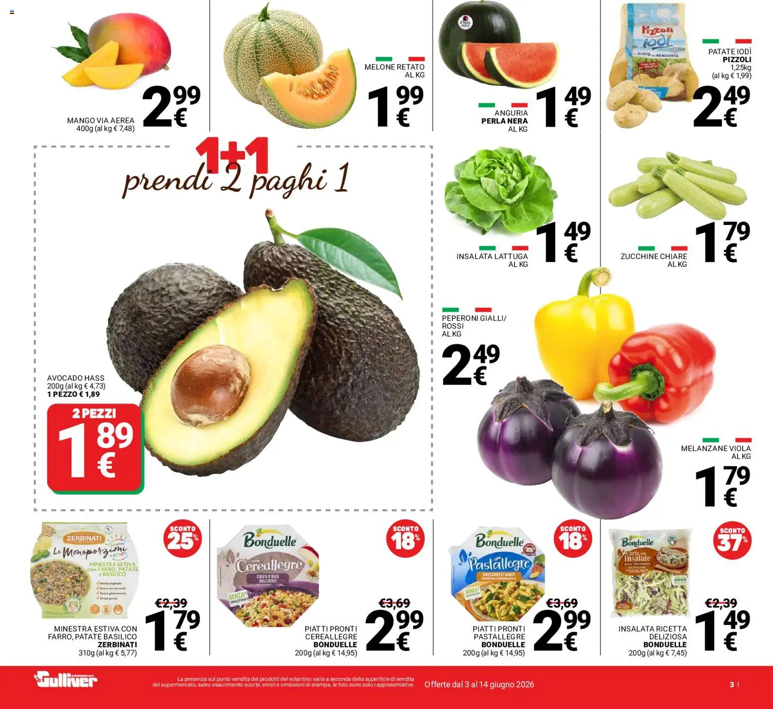 Volantino Gulliver del 03.06.2026 | Pagina: 3 | Prodotti: Peperoni, Patate, Mango, Melone