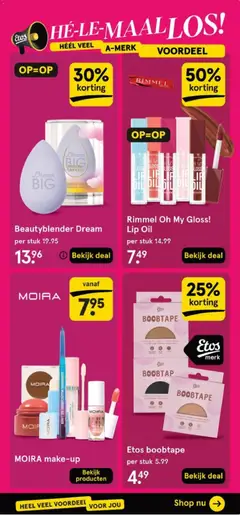 Beautyblender Dream, A light purple, egg-shaped beauty blender sponge in a clear cylindrical container. - Voorbeeld van een folder van Etos, geldig van 01.06.2026 | Pagina: 17 | Producten: Blender, Tape, Gel, Beautyblender