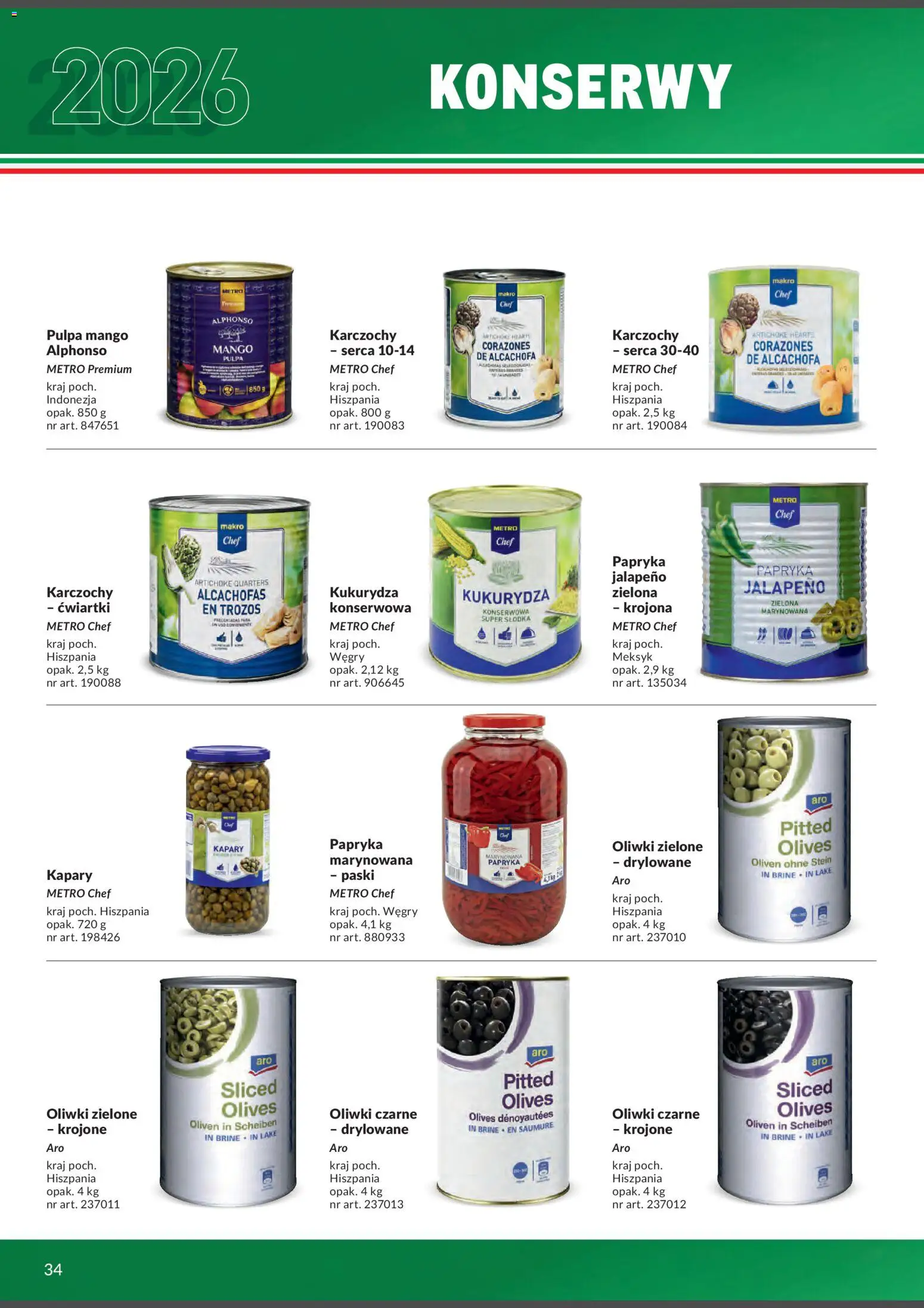 Makro Gazetka - Italia od 01.02.2026 | Strona: 34 | Produkty: Mango, Papryka jalapeno, Jalapeno, Oliwki czarne