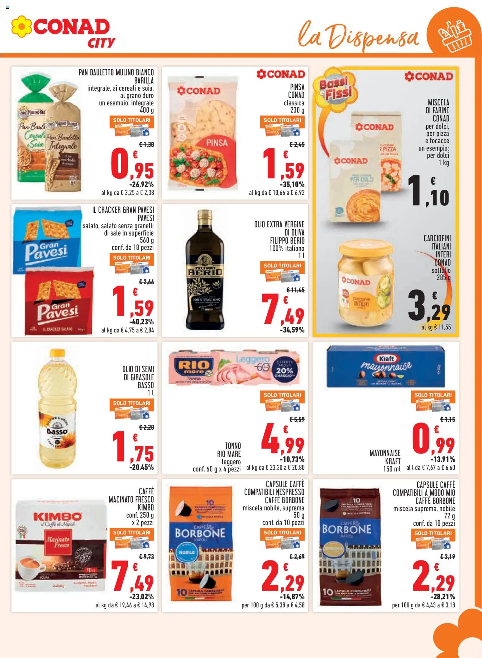 Volantino Conad del 04/11/2026 | Pagina: 9 | Prodotti: Caffè, Pizza, Dolci, Olio di semi di girasole