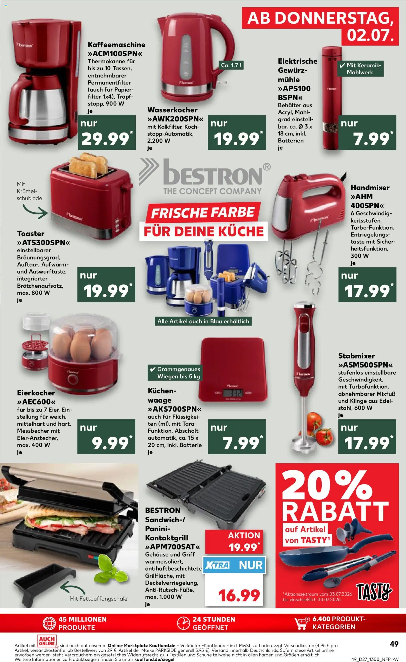 Kaufland Prospekt Köln – gültig ab 02.07.2026 | Seite: 49 | Produkte: Mühle, Toaster, Batterie, Küche