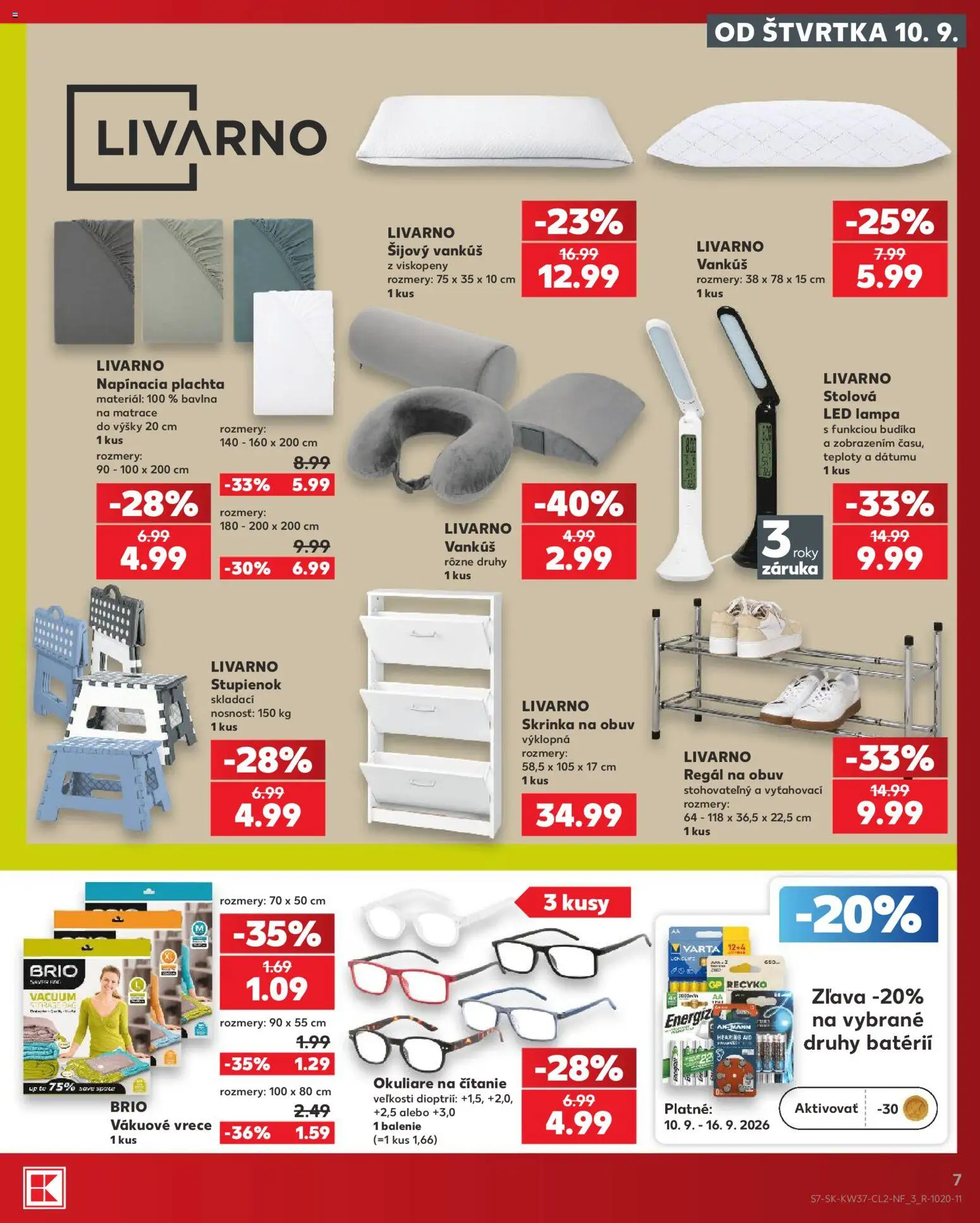 Kaufland SK akciós ujság - amely érvényes a következő dátumtól: 2026.09.10. | Oldal: 7 | Termékek: Led lámpa, Lámpa, LED