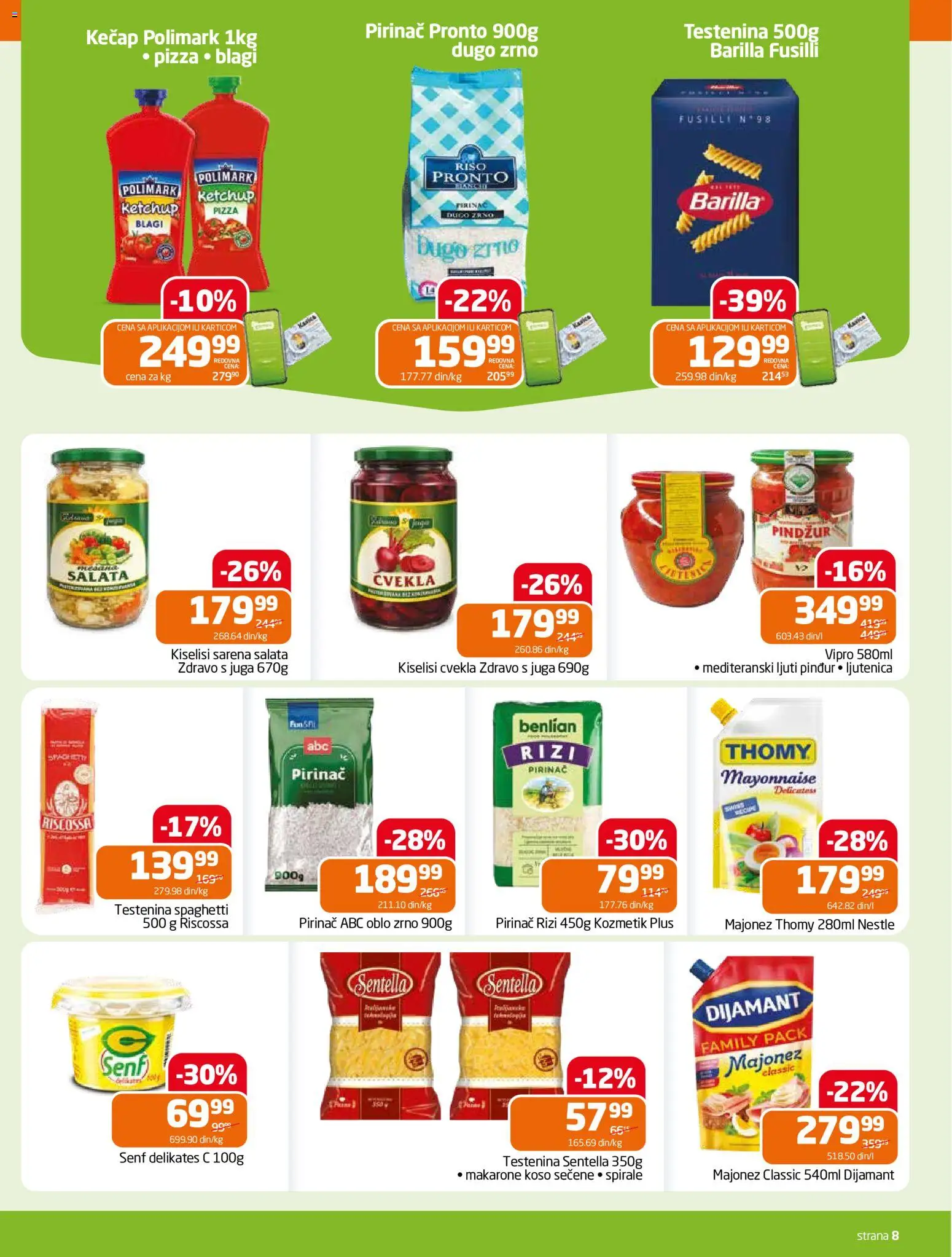 Gomex katalog - važi od 24.06.2026 | Strana: 8 | Proizvode: Testenina, Senf, Salata, Ljutenica