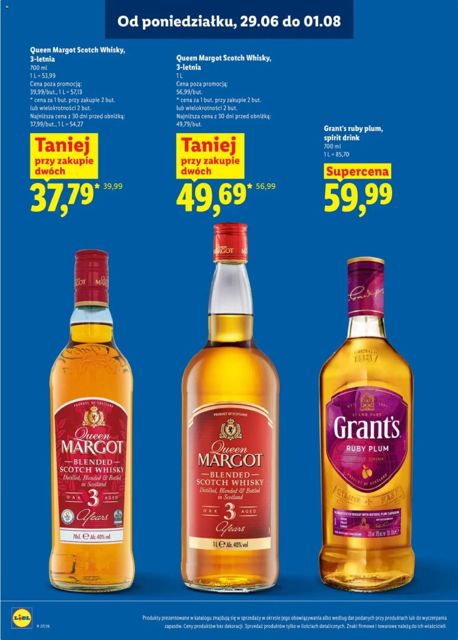 Lidl Katalog alkoholi mocnych od 29.06.2026 | Strona: 7 | Produkty: Grant's, Whisky